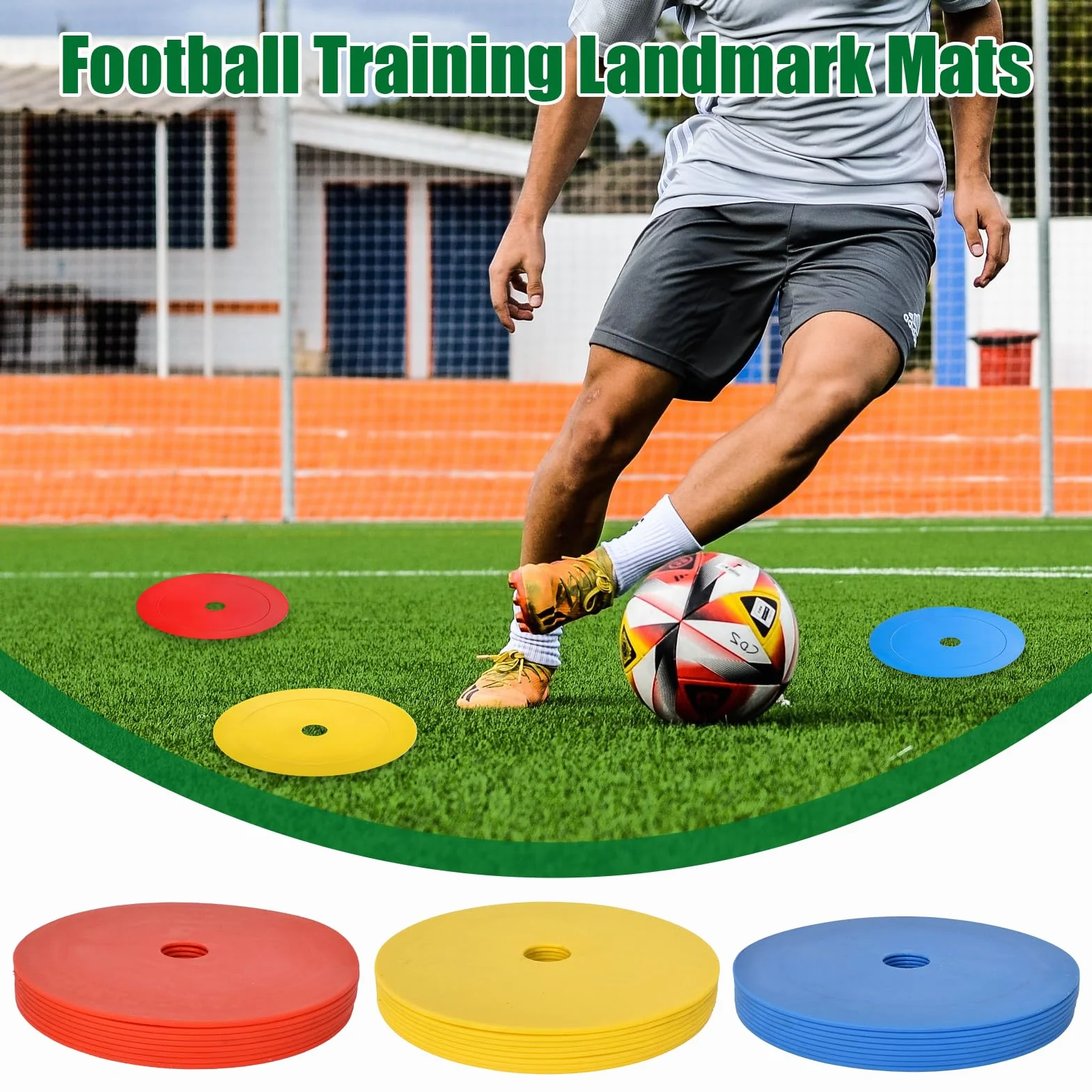 Lot de 24 Disques de Marquage Plat 15cm Football - Antidérapants Souples Cônes PE Flexible