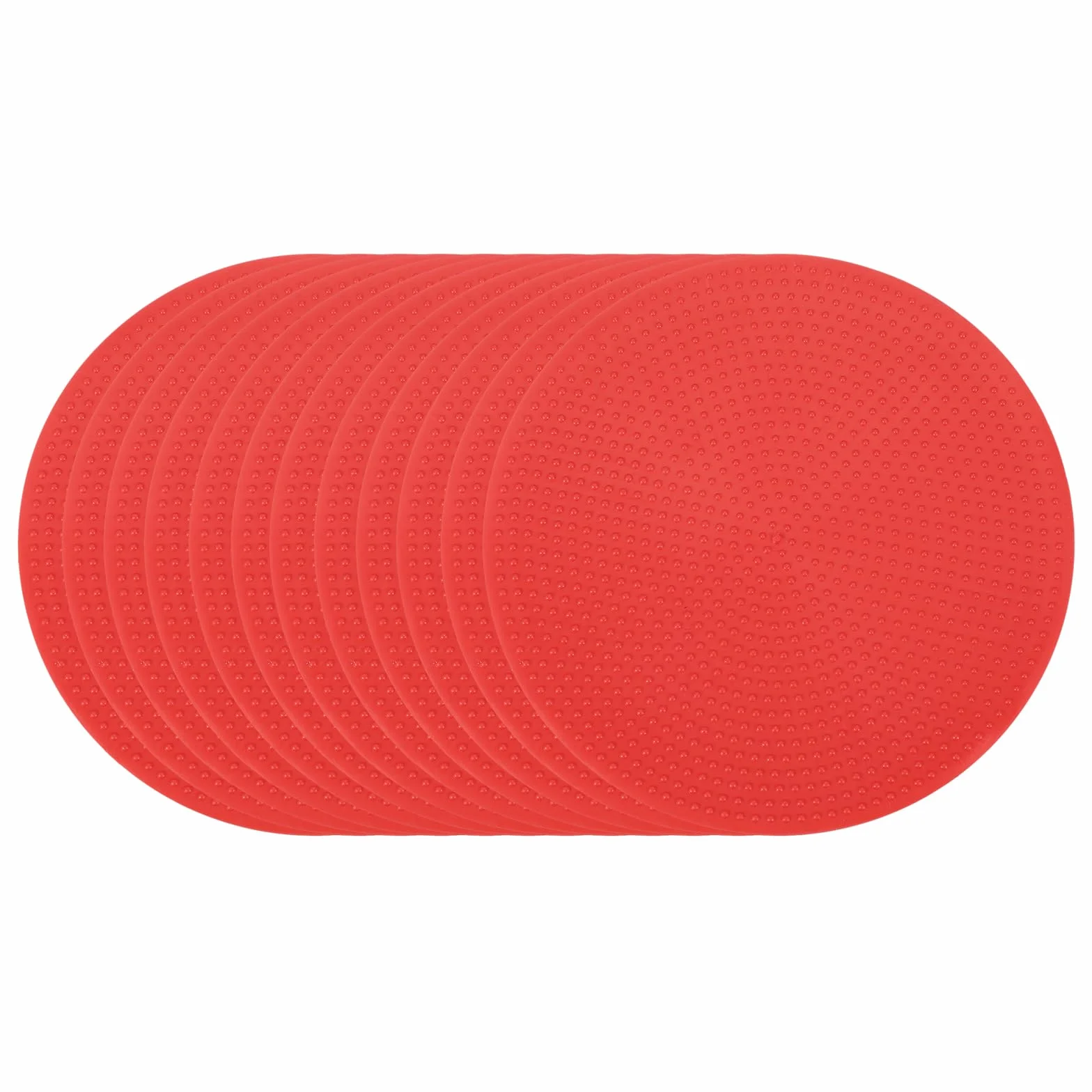 PATIKIL Marqueurs de Repérage 4 Pouces, 12 Pièces Points de Sol Antidérapants Cônes Plats Poly Dots pour Entraînement de Vitesse, Rouge