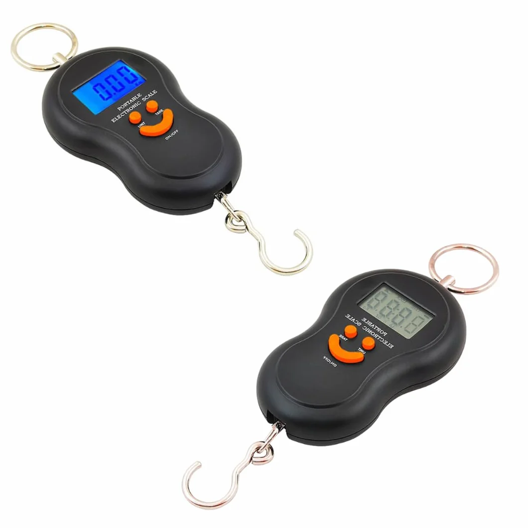 Balance de Pêche Électronique Portable 40 kg avec Crochet Digital, Écran LCD Rétroéclairé, Précision 10g, TARE & HOLD