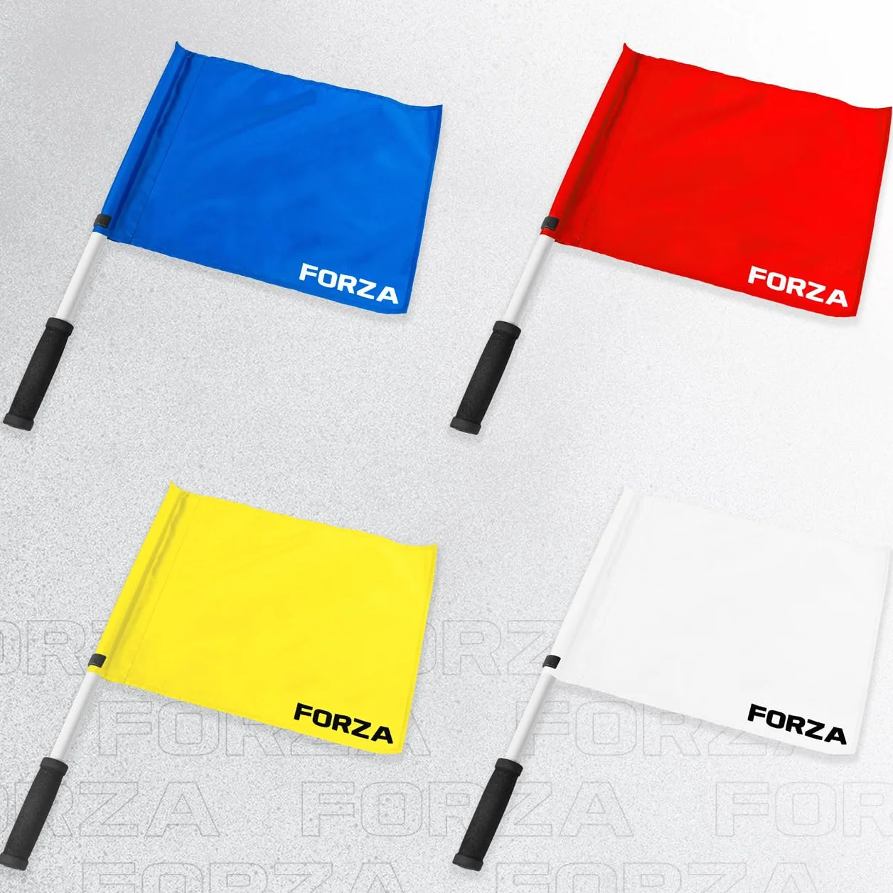 FORZA Ensemble de Drapeaux Arbitre Water-Polo Pack de 4 Poignées Antidérapantes Sac Transport Haute Visibilité