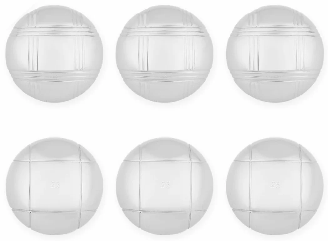 Sacoche de 6 boules de pétanques chromées - jeu d'adresse plein air