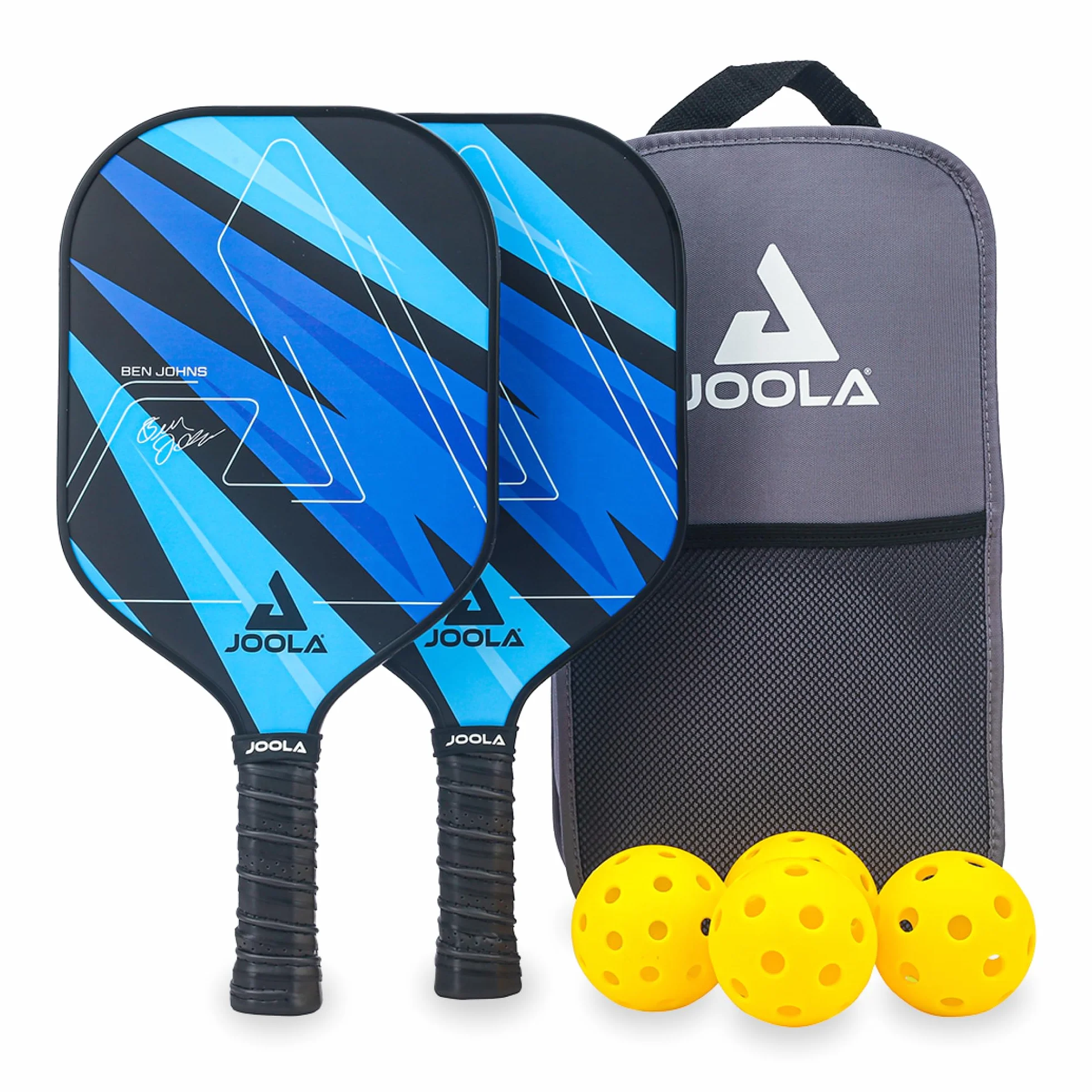 JOOLA Pickleball Set Blue Lightning 2 Raquettes 4 Balles Sac 7 Pièces