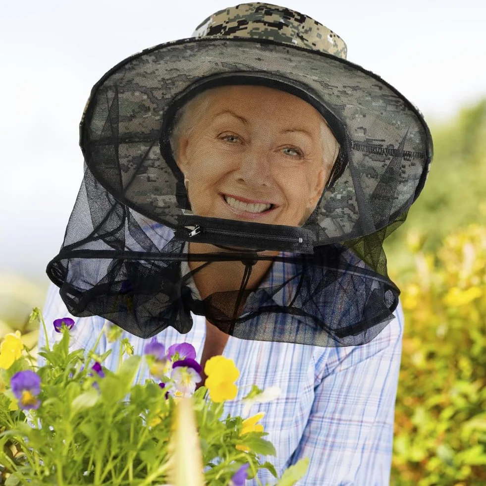 Moustique Chapeau de Soleil Anti Moustique Protection Solaire pour Randonnée Camping Pêche