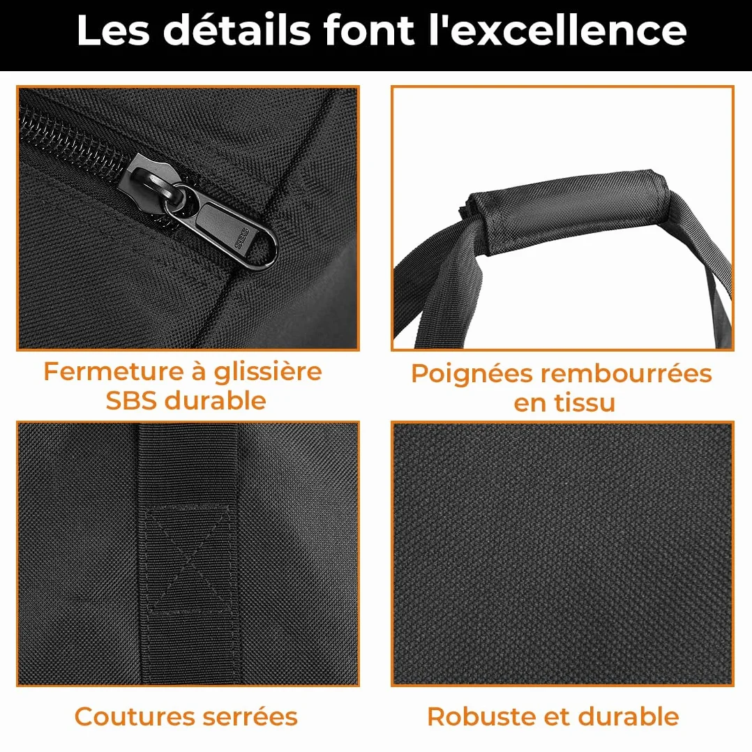 INFANZIA 100L Sac de Sport Grand Capacité Homme Femme Voyage Résistant à l'Eau Pliable Fermeture Eclair Améliorée Noir