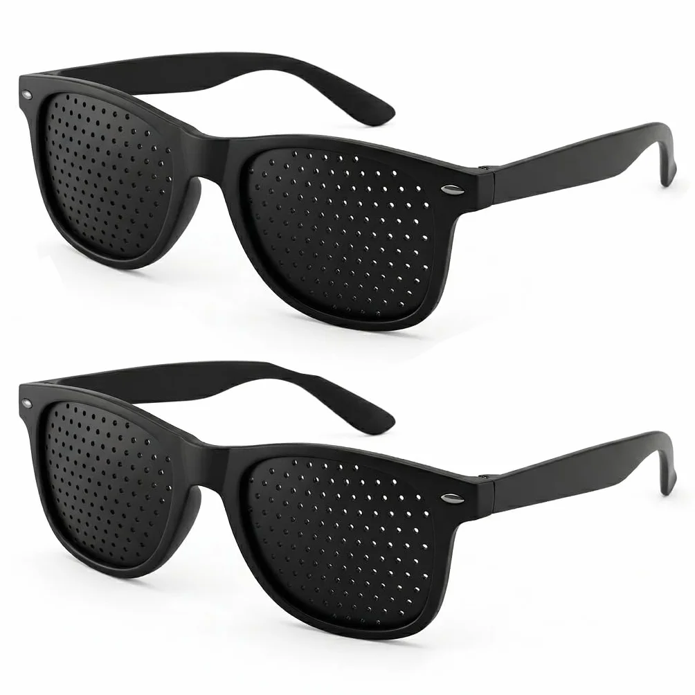 Lunettes Sténopéïques à Grille pour Réduction Fatigue Oculaire, Branches Pliables, Idéales Écrans Lecture