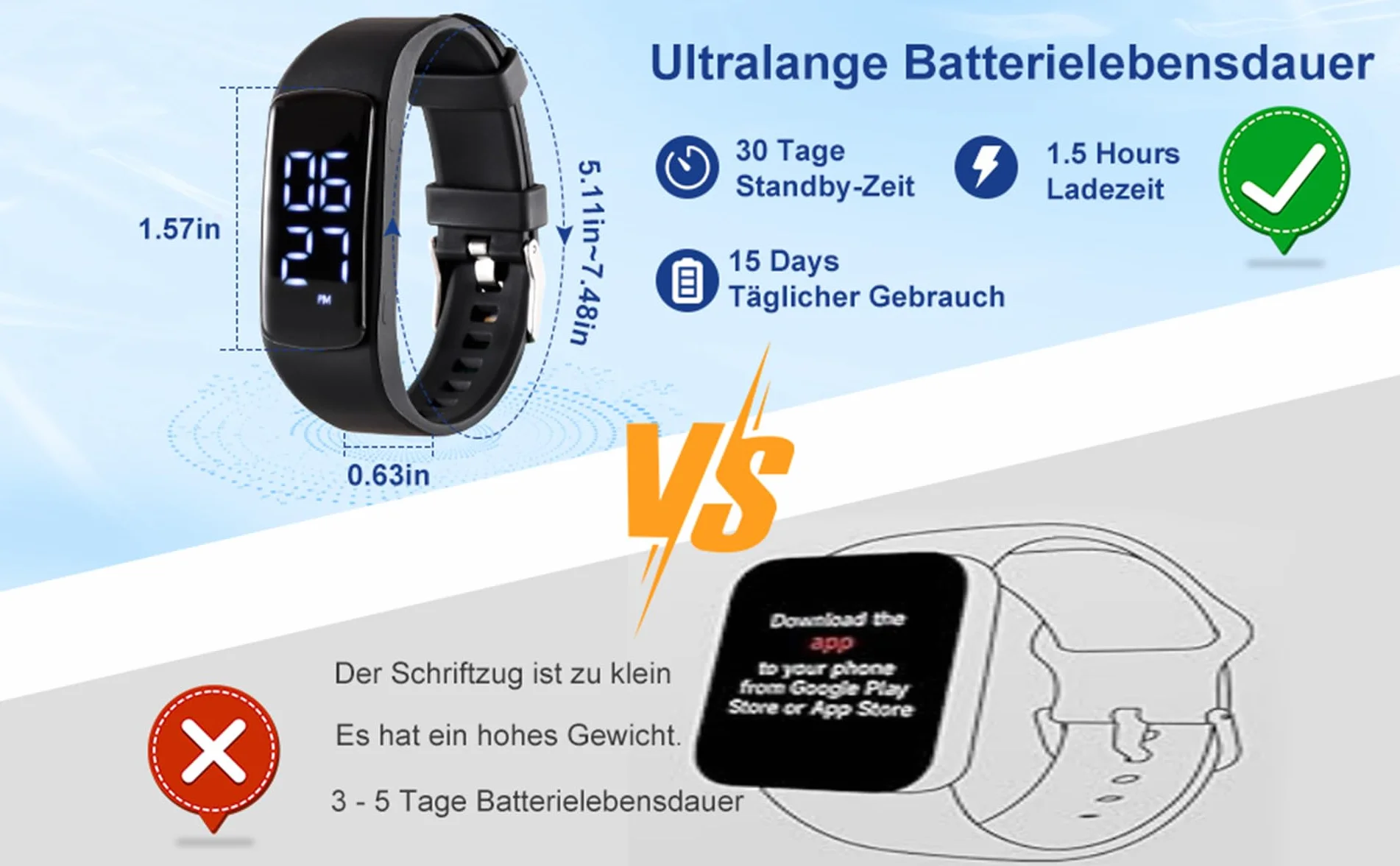 Montre de Fitness étanche IP68 pour Adulte, Enfant, Homme, Femme