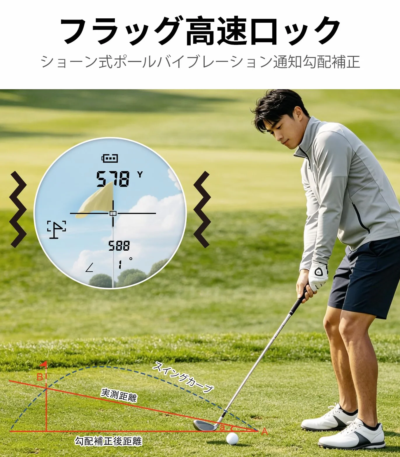 Télémètre Laser de Golf REVASRI avec Fonction Slope 1200 Yards 6X Vibration Flag Lock Rechargeable