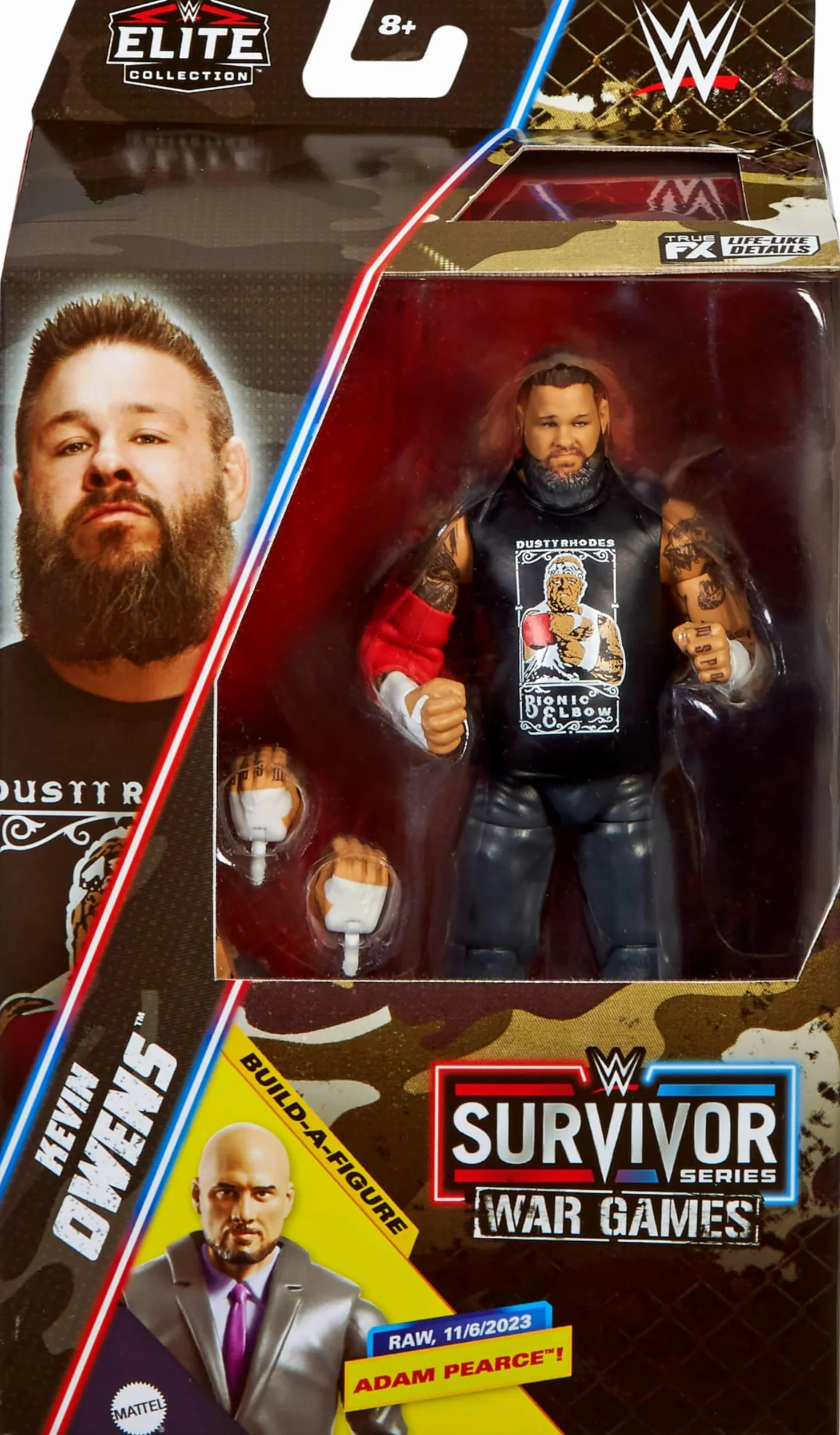 Mattel WWE Elite Collection Figurine Kevin Owens Mains Interchangeables Pièces Construction