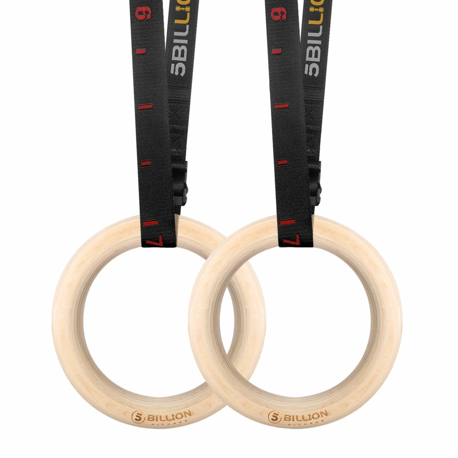 Anneaux Gymnastique en Bois 5BILLION - Diamètre 28mm/32mm Réglable pour Pull Up, Musculation, Home Gym