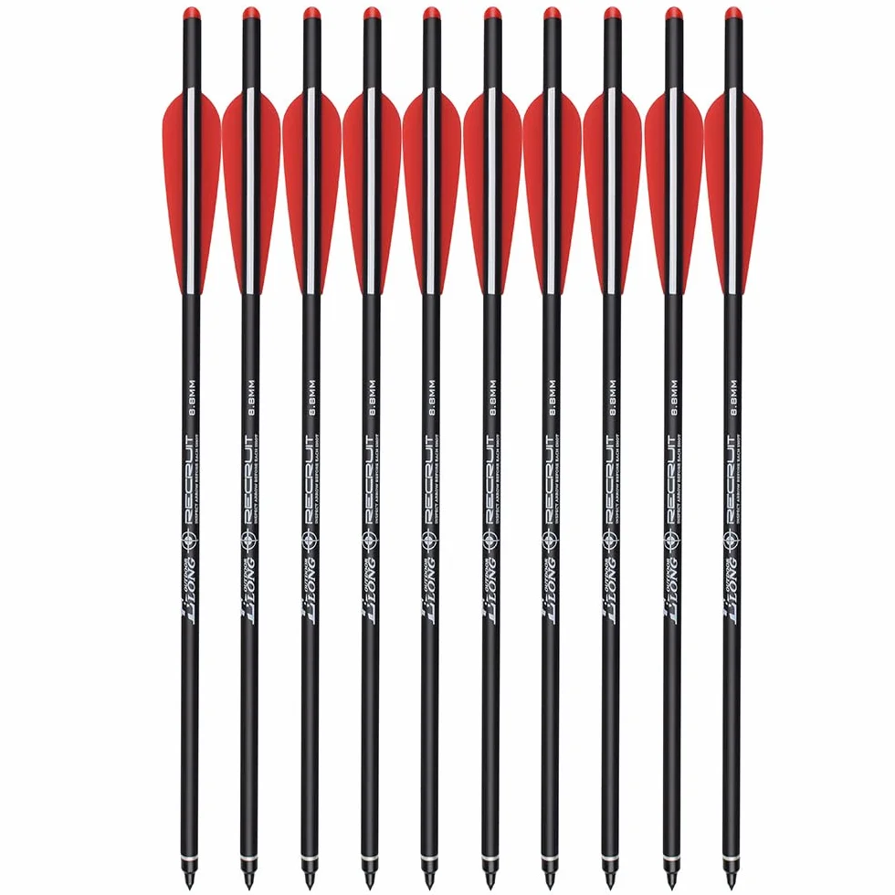 Lot de 12 vis d'arbalète en carbone 45,4 cm 55,6 cm pour chasse tir à l'arc