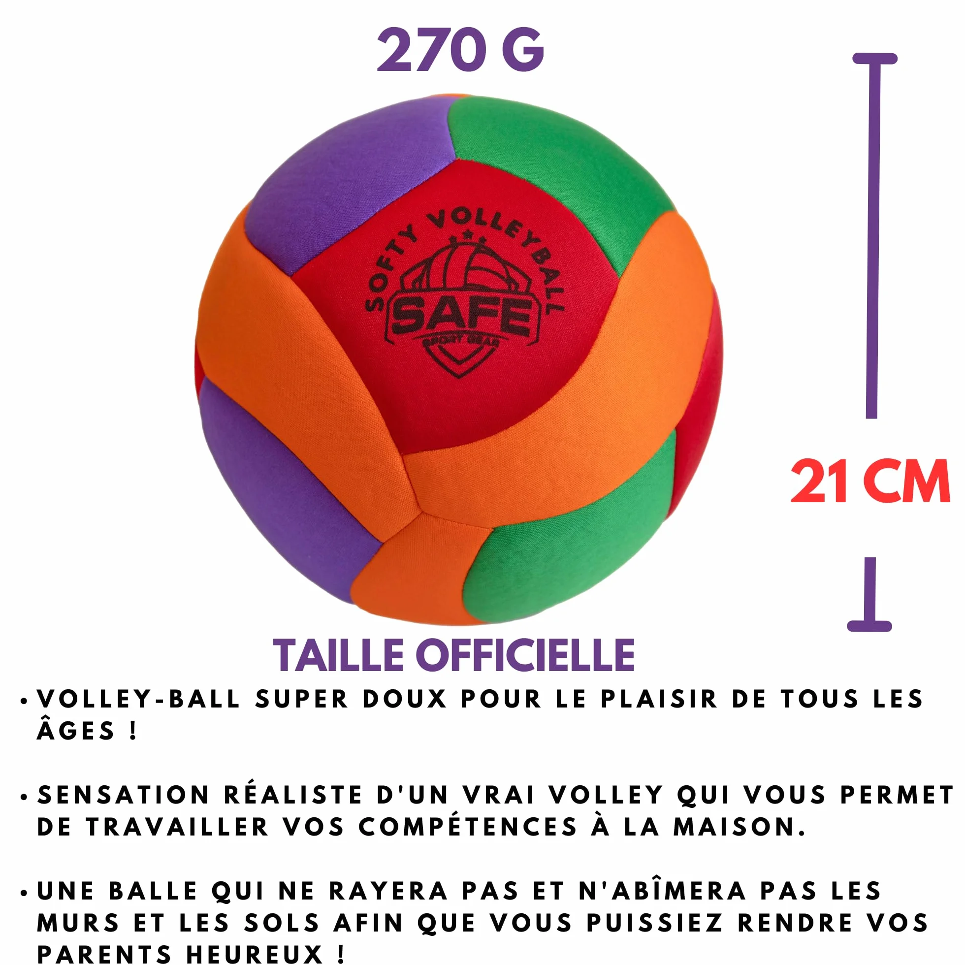 Volleyball Super Doux pour Enfants - Ballon avec Rebond et Toucher Réalistes - Parfait pour Maison, Jardin ou Gymnase