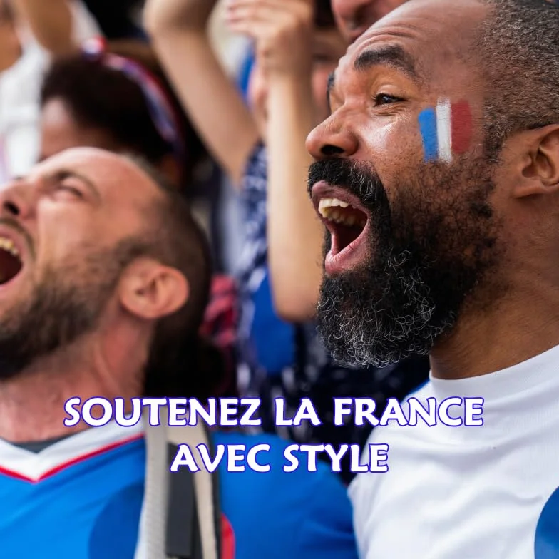 Kit Supporters Français Drapeau Cape & Stick de Maquillage Bleu-Blanc-Rouge France