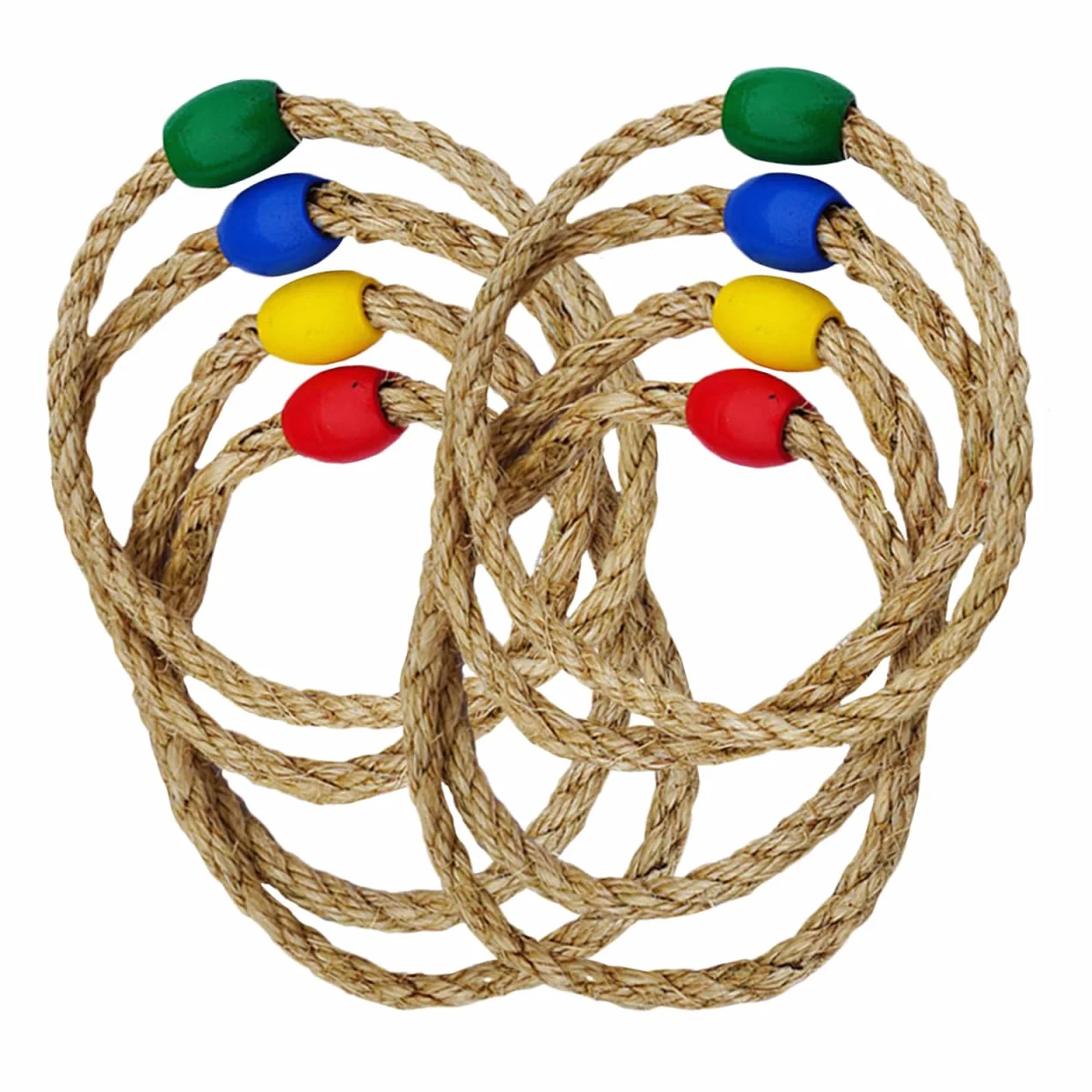 UPKOCH Jeu de Lancer d'Anneaux en Corde Naturelle 8 Pièces pour Enfants Activité Extérieure Coordination Main-Œil