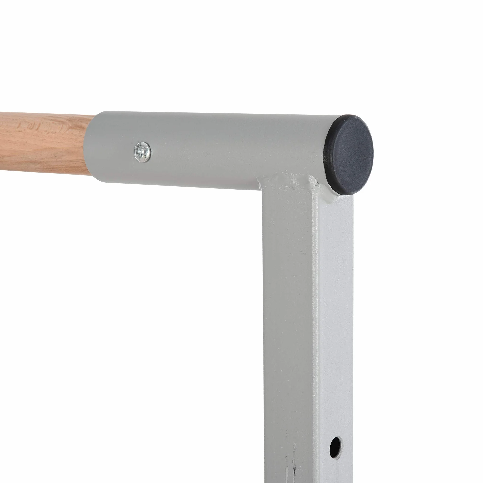 HOMCOM Barre Fixe de Gymnastique Enfant Hauteur Réglable 13 Niveaux 92-150 cm Acier Bois de Hêtre Antidérapant