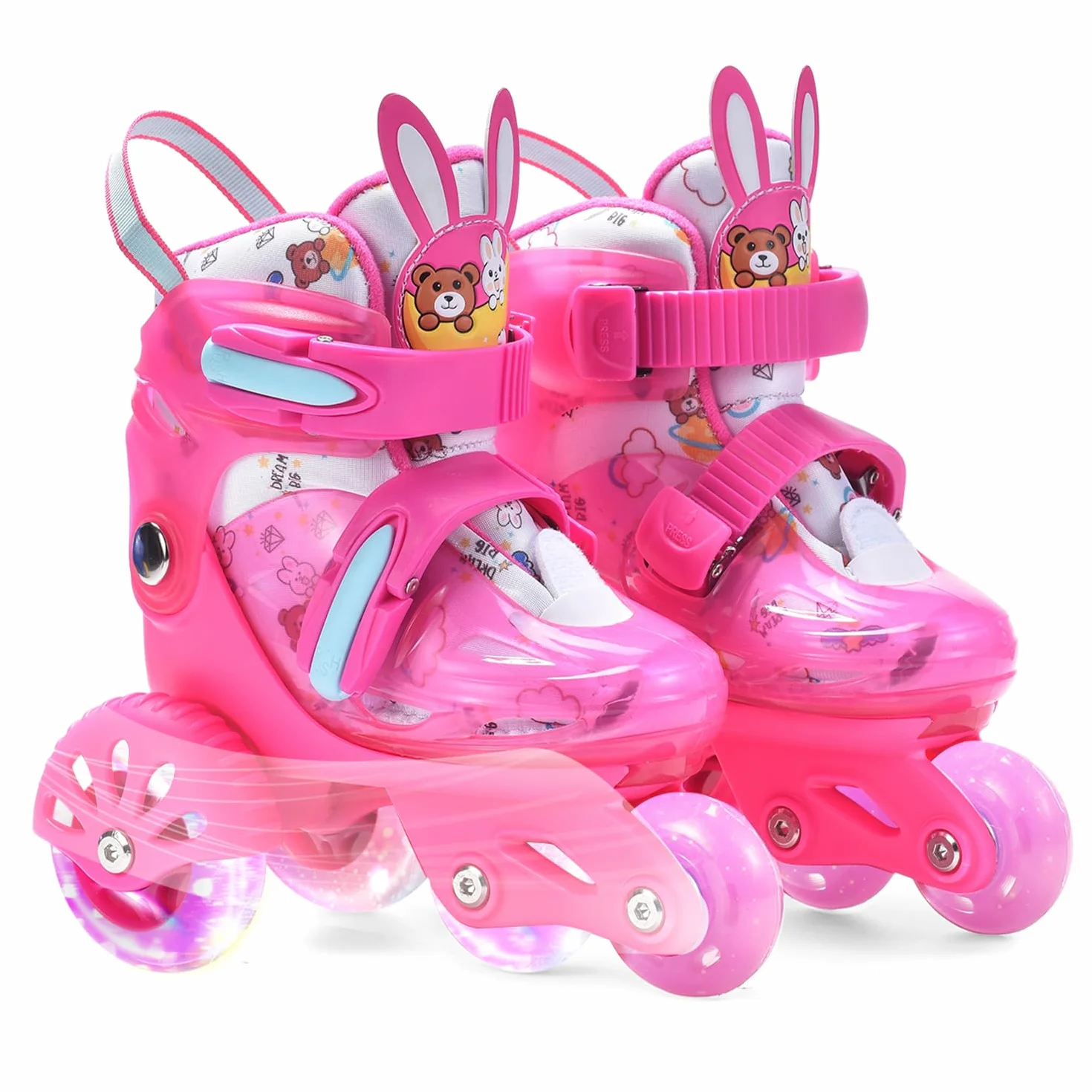 ERNAN Patins à roulettes réglables Enfants Roues Lumineuses