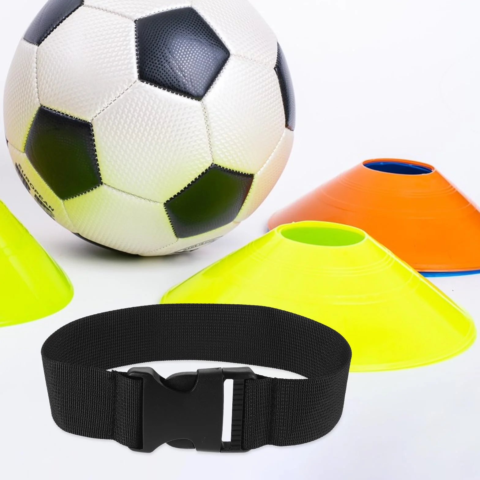 LALAFINA 4 Pièces Sangle de Transport Réglable en Nylon pour Cônes de Football et Basketball
