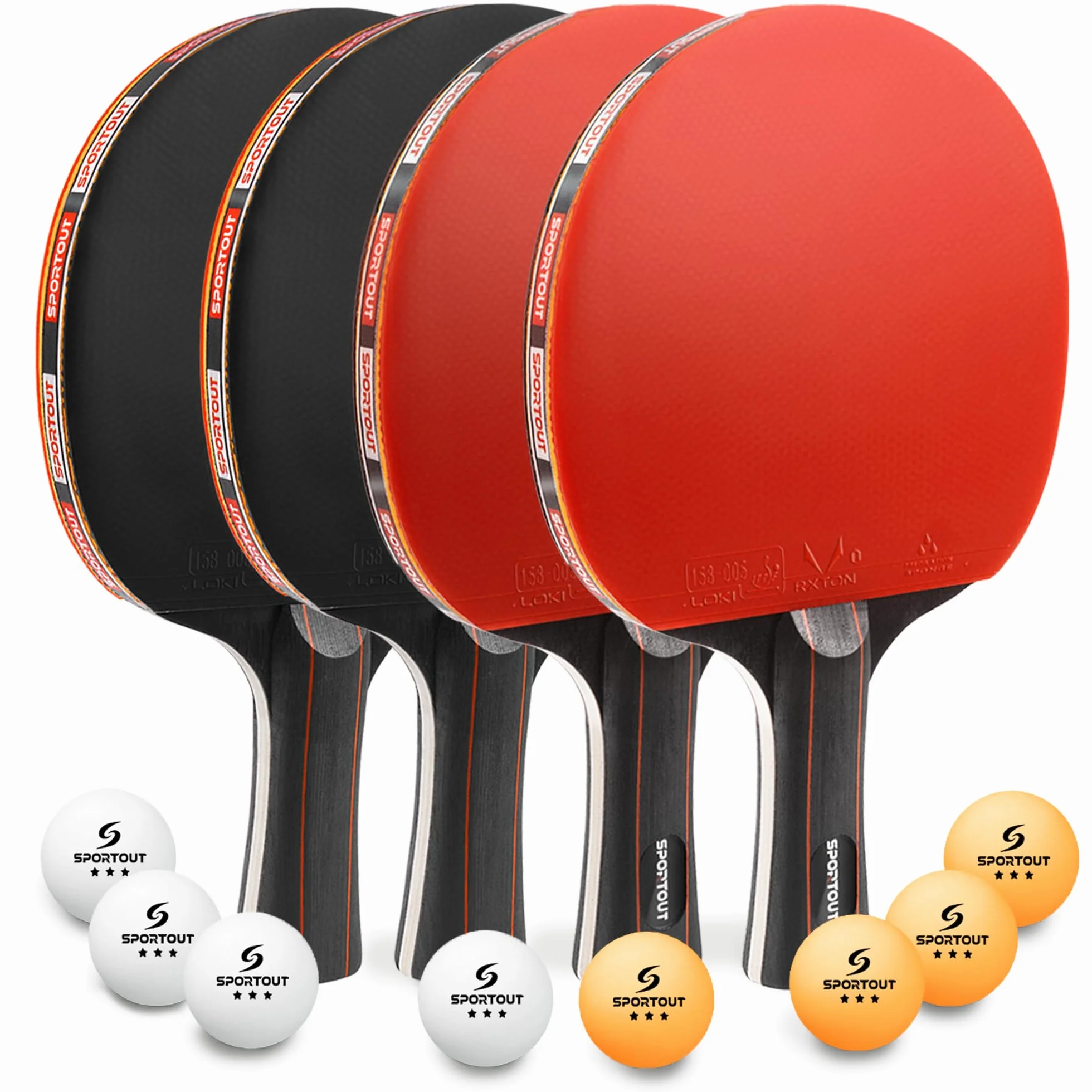Raquettes de Ping-Pong Set Haute-Performance avec Balles 3 Étoiles et Mallette