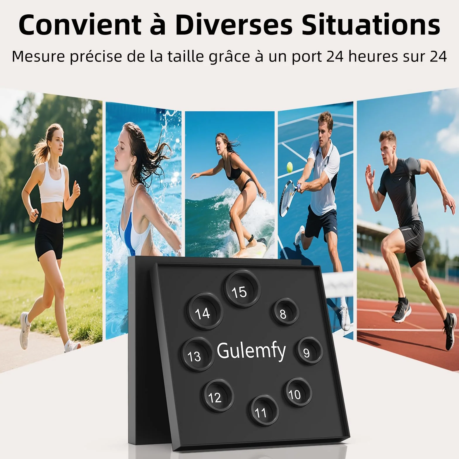 Smart Ring 2026 avec Écran LED, IP68 Étanche, Tracker Santé Fitness Fréquence Cardiaque SpO2 HRV Sommeil Stress, Compatible iOS Android