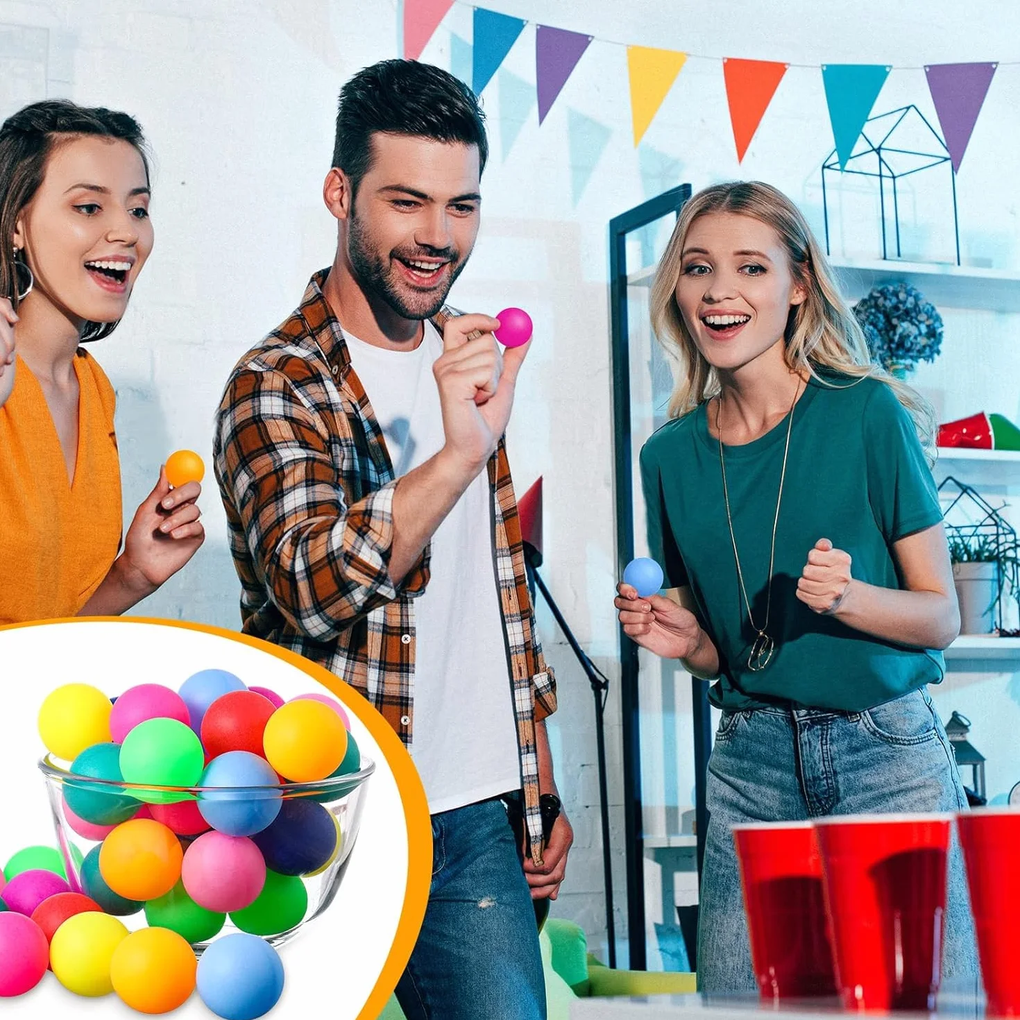 Balles de ping-pong colorées 40 mm Lot de 40 - Jeux familiaux