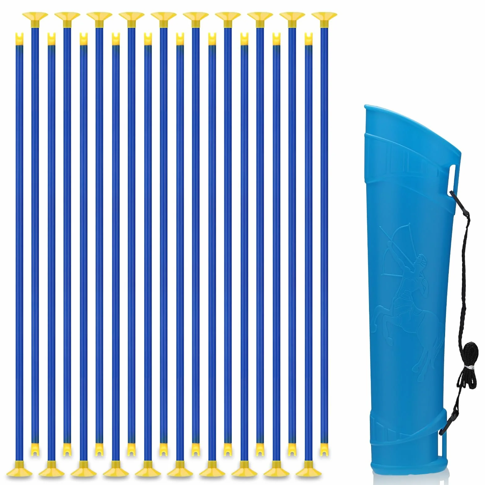Ventouse Flèches 42 cm avec Carquois, Accessoires de Tir à Larc, Ensemble pour Enfants