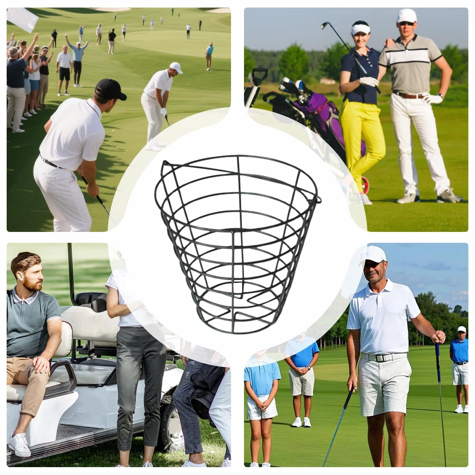 Panier de rangement de balle de golf - Seau pour 100 balles, récipient en fil, grande capacité