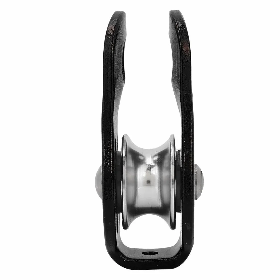 Poulie Escalade 26 KN Alliage Aluminium Simple Corde 12 mm Noir