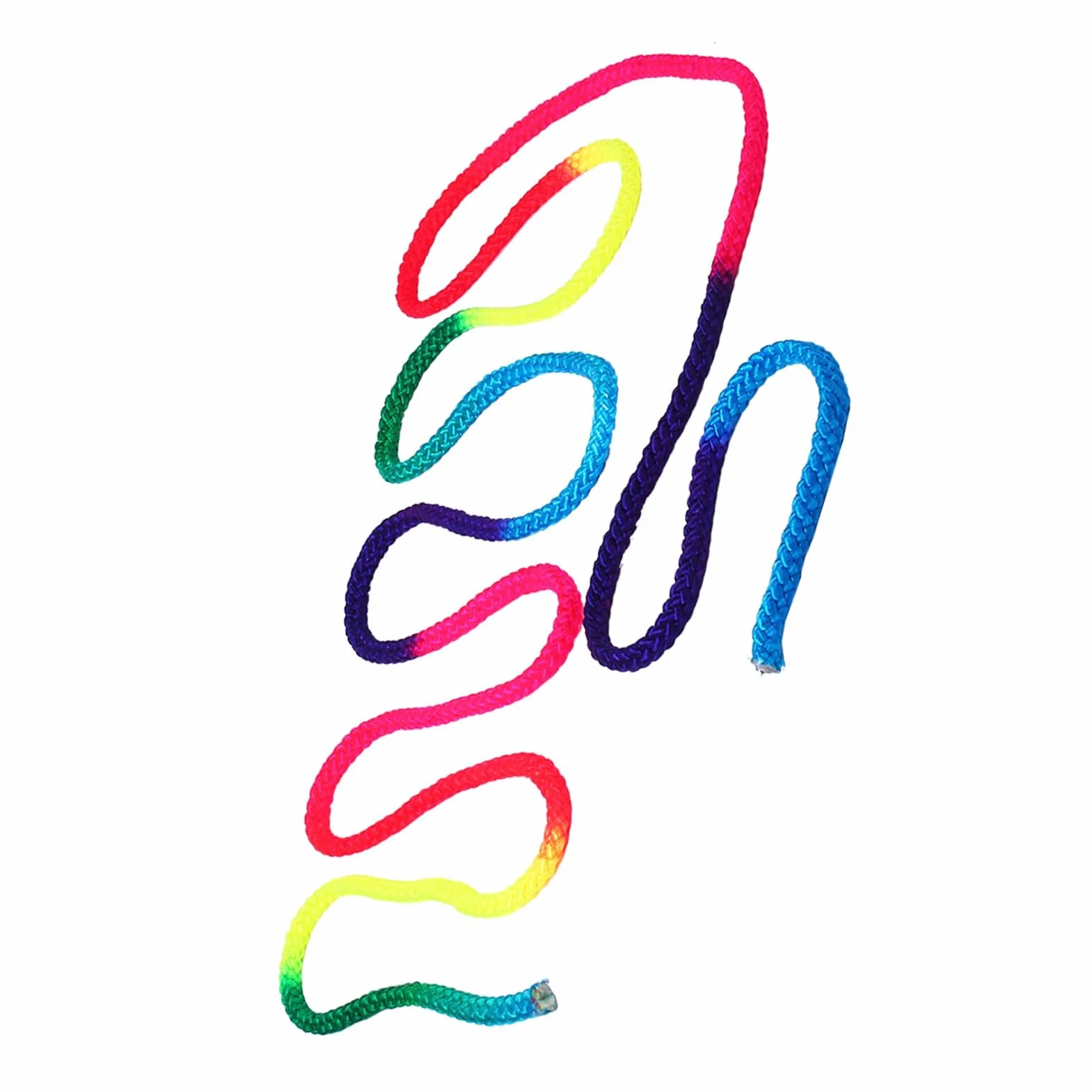 Corde de gymnastique rythmique arc-en-ciel pour entraînement artistique