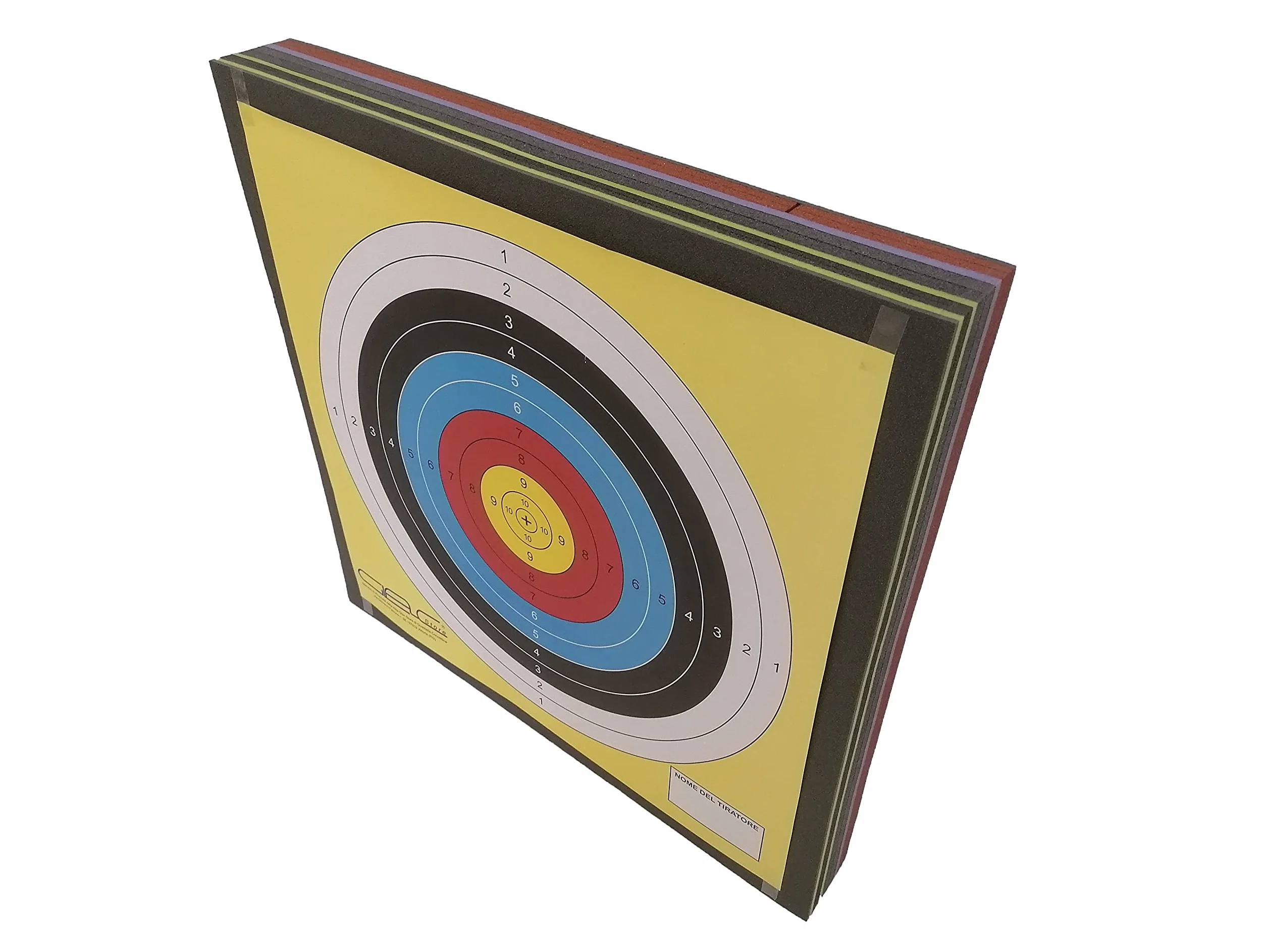 Cible Flèche en Mousse 60 x 60 x 7,5 cm Noir Tir à l'Arc avec 5 Cibles Papier