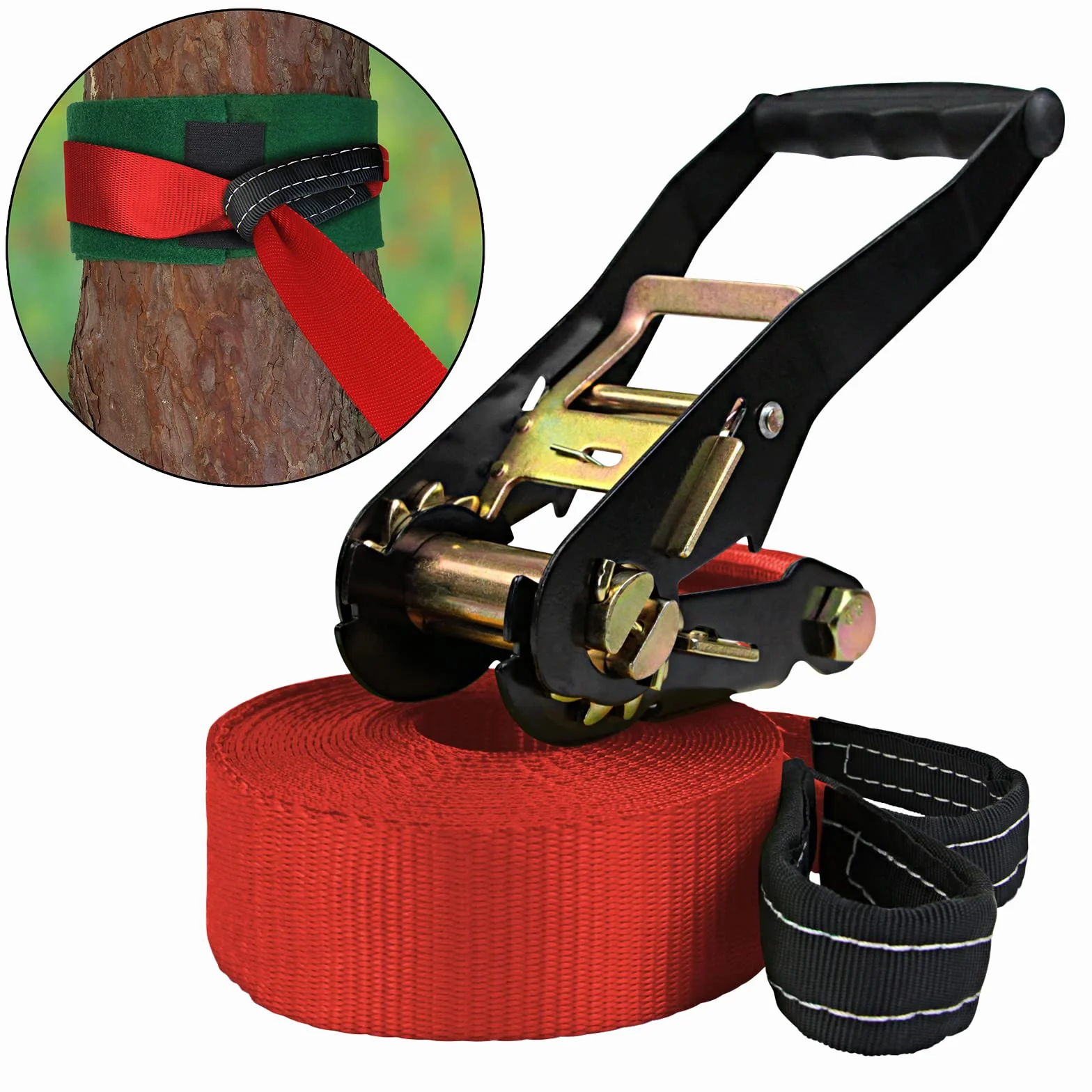 ALPIDEX Ninja Parcour Slackline Set 15 m Jeunes Adultes