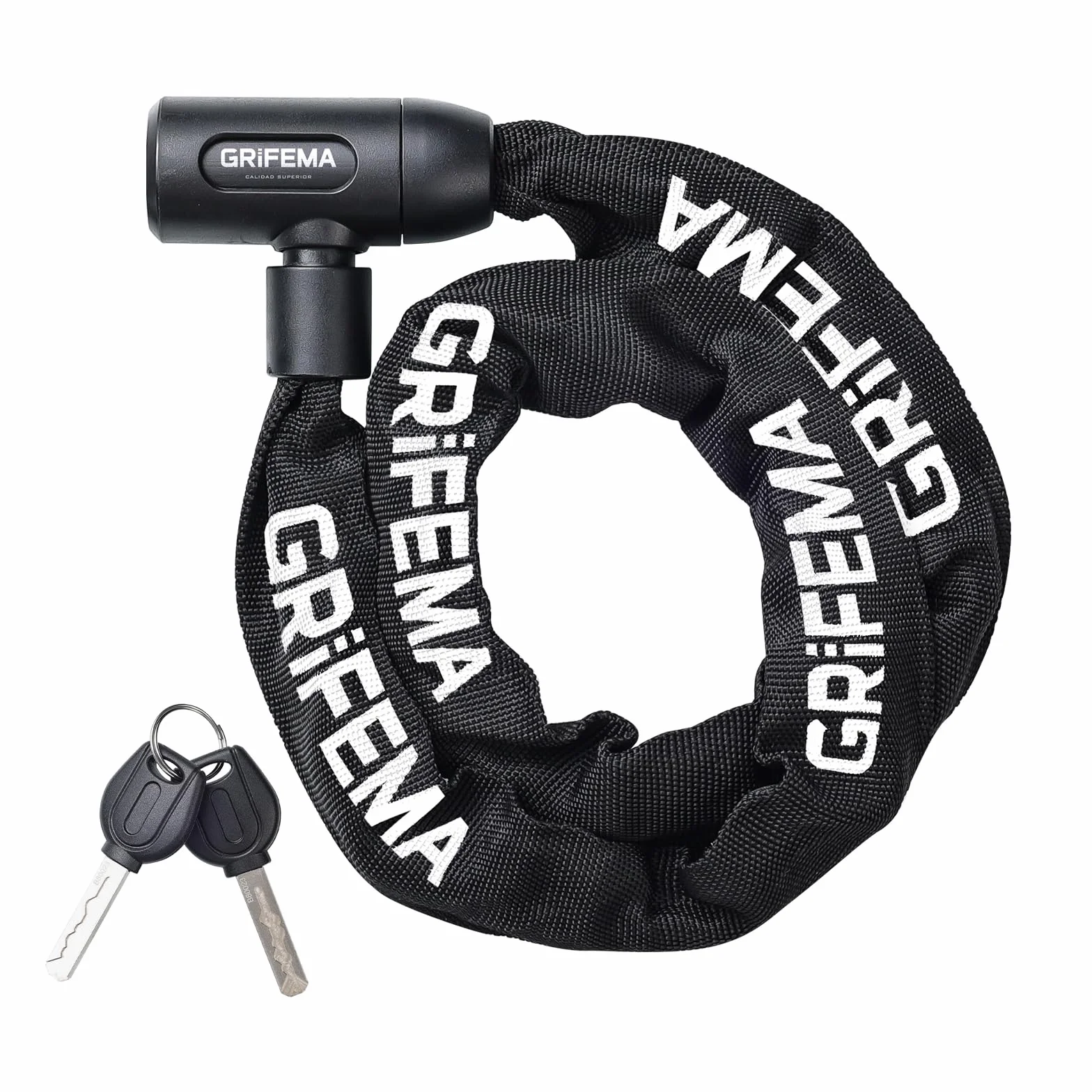 GRIFEMA GA1201-12 Chaîne Antivol Vélo 120 cm Cadenas Vélo Motos Trottinette Portail Noir