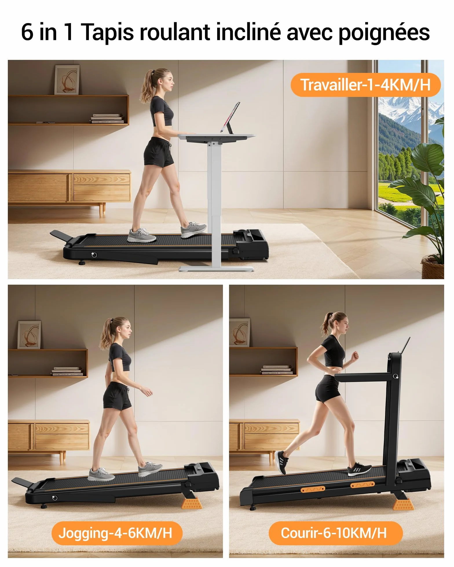 LONTEK Tapis de Course Pliable Inclinable 3.0 HP 10km/h 159KG