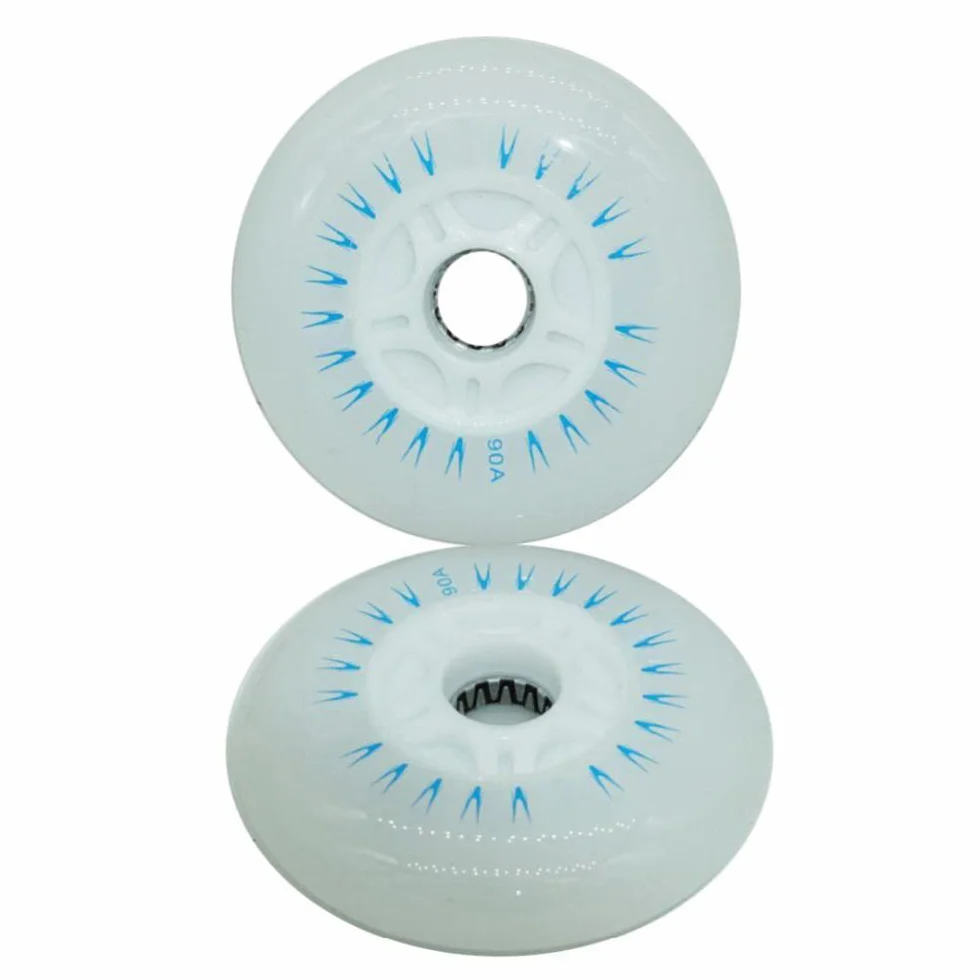 Roues de patins à roulettes DEL 70 mm lumineuses durables lot de 4 bleu