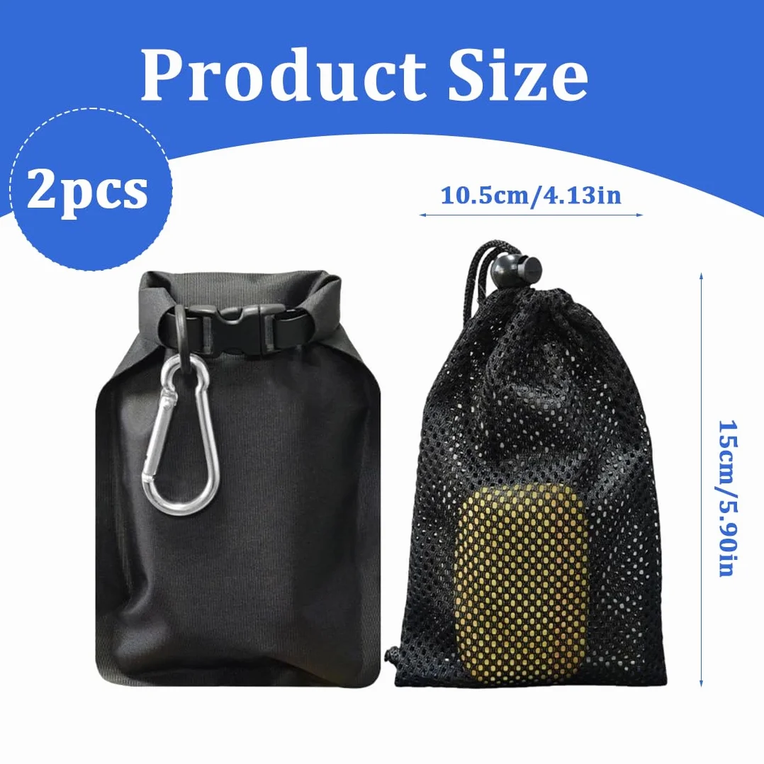 Sacs à savon étanches anti-fuite avec mousqueton et sac en filet, noir