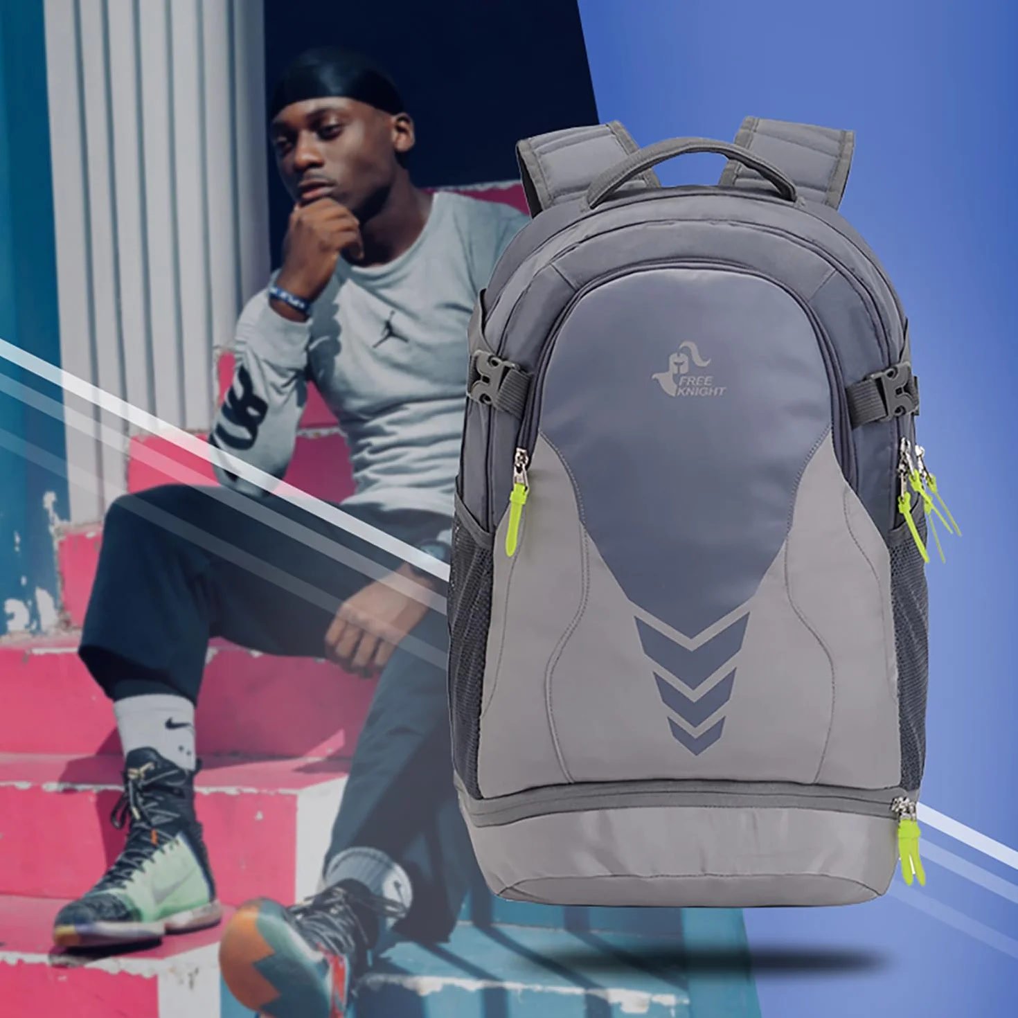 Sac à Dos de Basket-Ball 35L Léger Multifonctionnel avec Compartiment pour Ballon