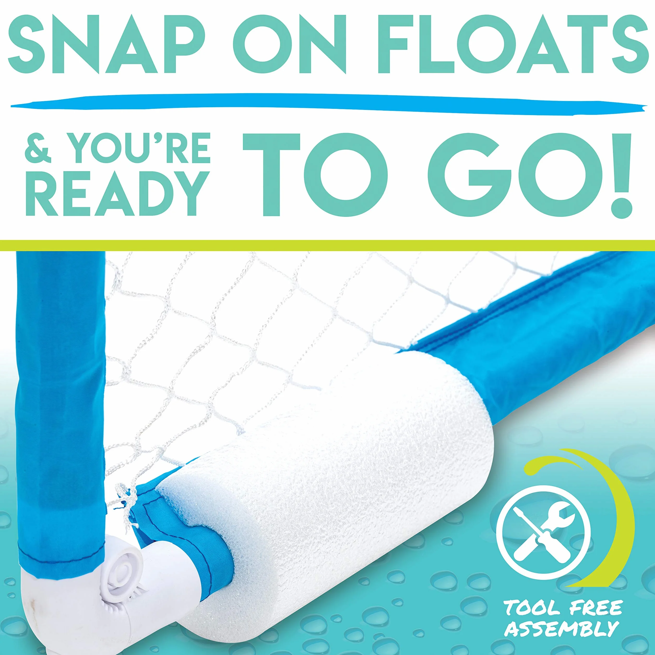 Franklin Sports Water Polo Goal Floating 40" x 30" Pool Goal with Ball