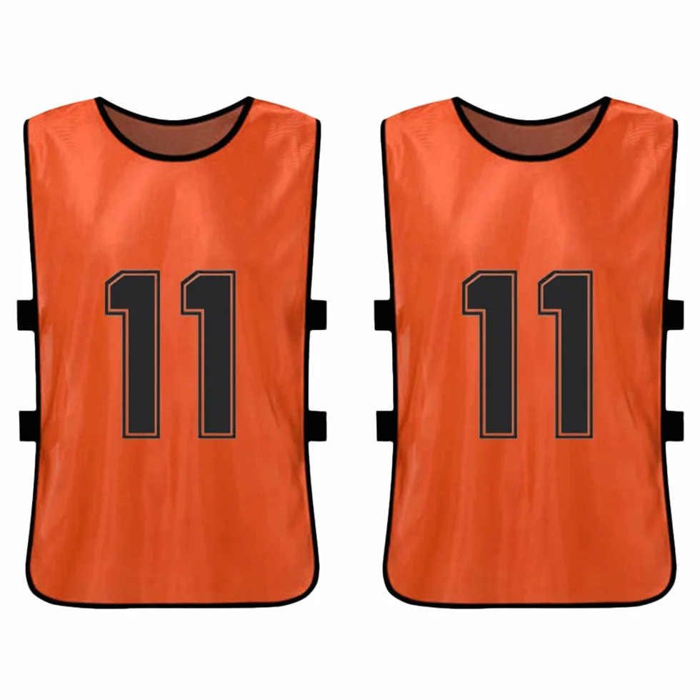 12 PCS Adultes Football Pinnies Maillots De L'équipe De Football À Séchage Rapide Dossards Numérotés Pratique