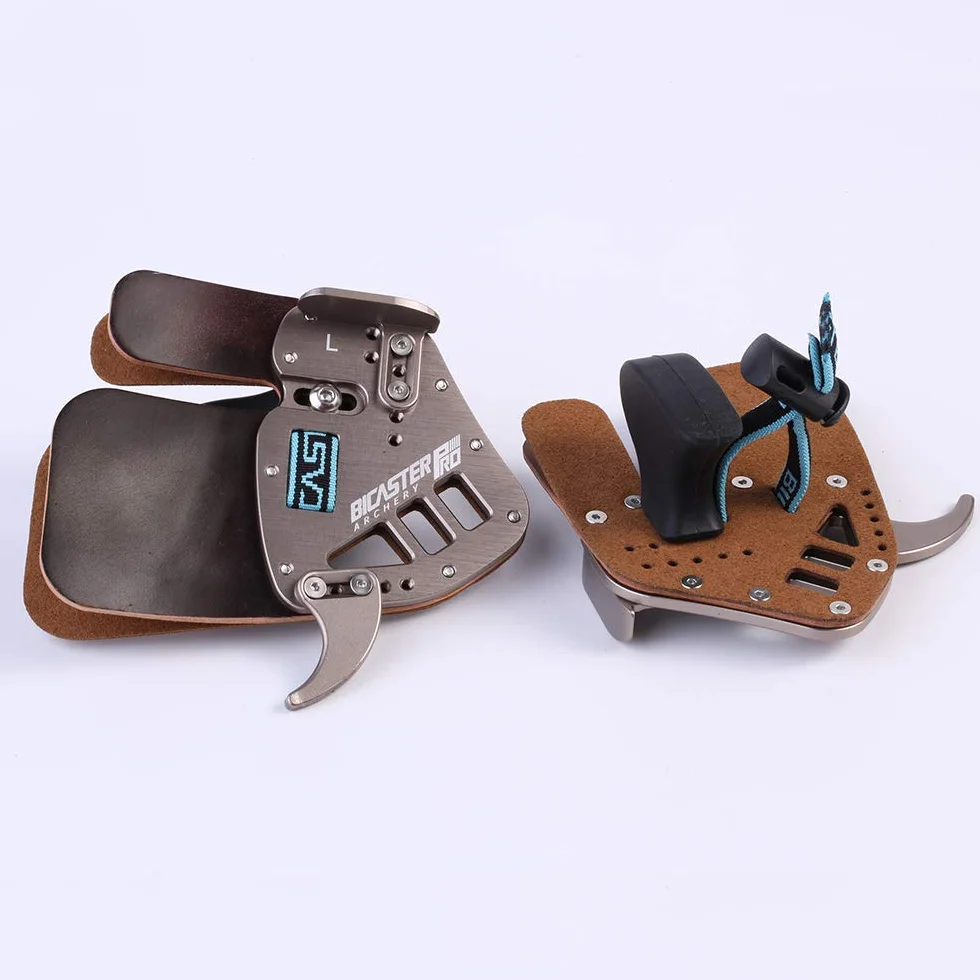 BICASTER Languettes de tir à l'arc en Horween Cordovan Cuir véritable Aluminium