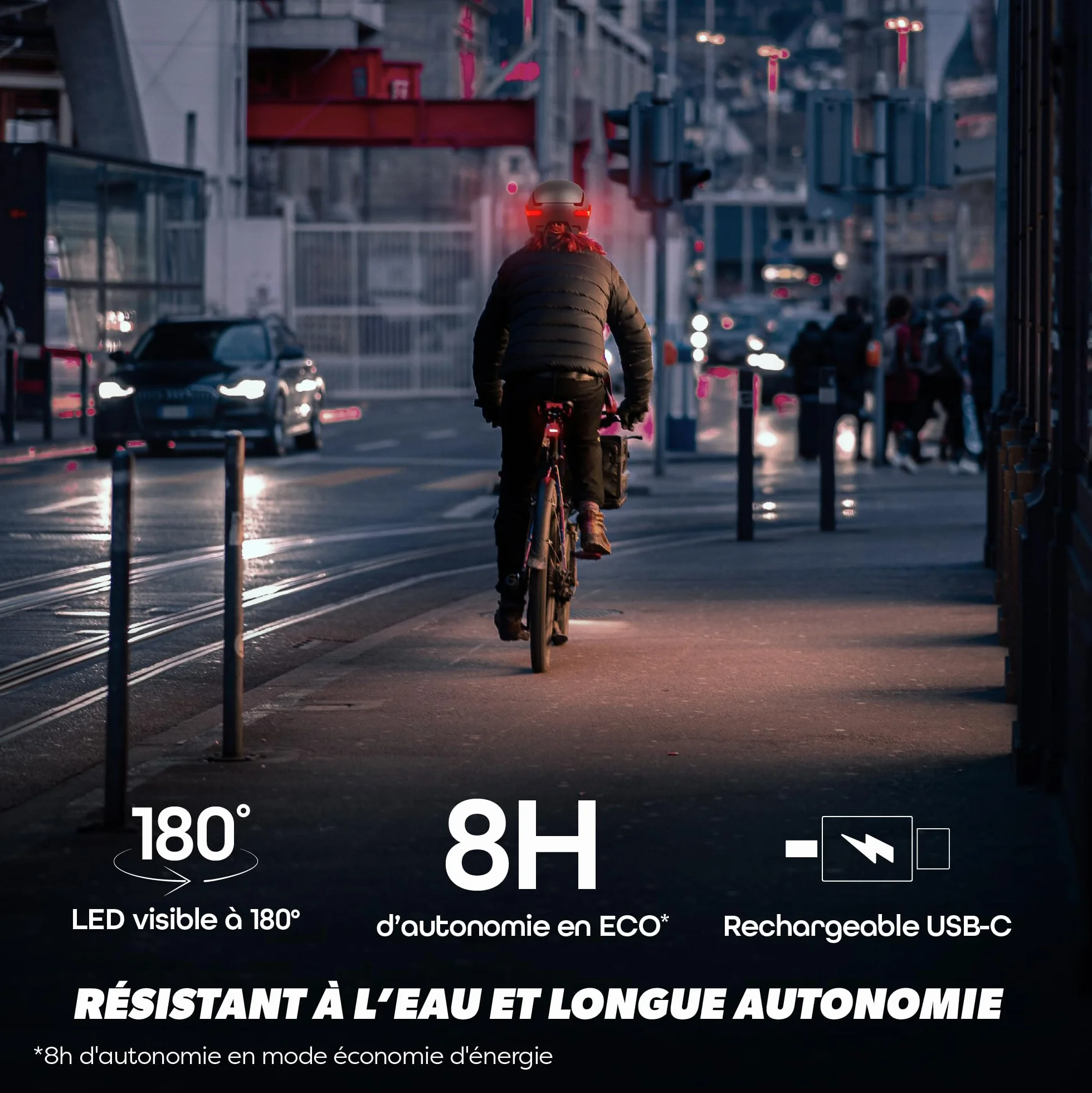 T'nB Vizion Casque Vélo Trottinette Électrique LED Connectées Détection Freinage Automatique Clignotants Télécommandés Visière Anti-UV Batterie Rechargeable