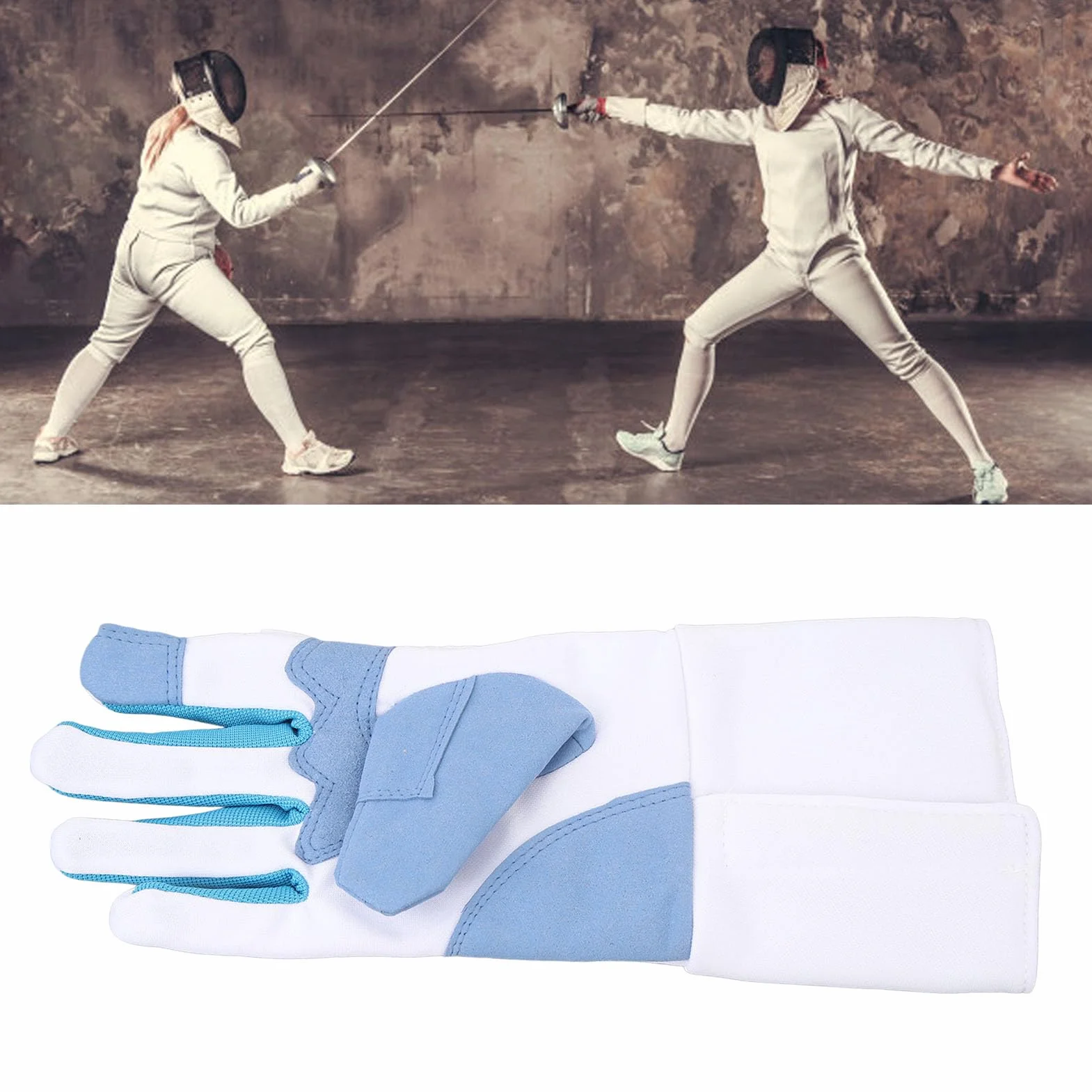 Gants D'escrime Main Droite Tissu Tricoté Antidérapant pour Épée Feuille Sabre