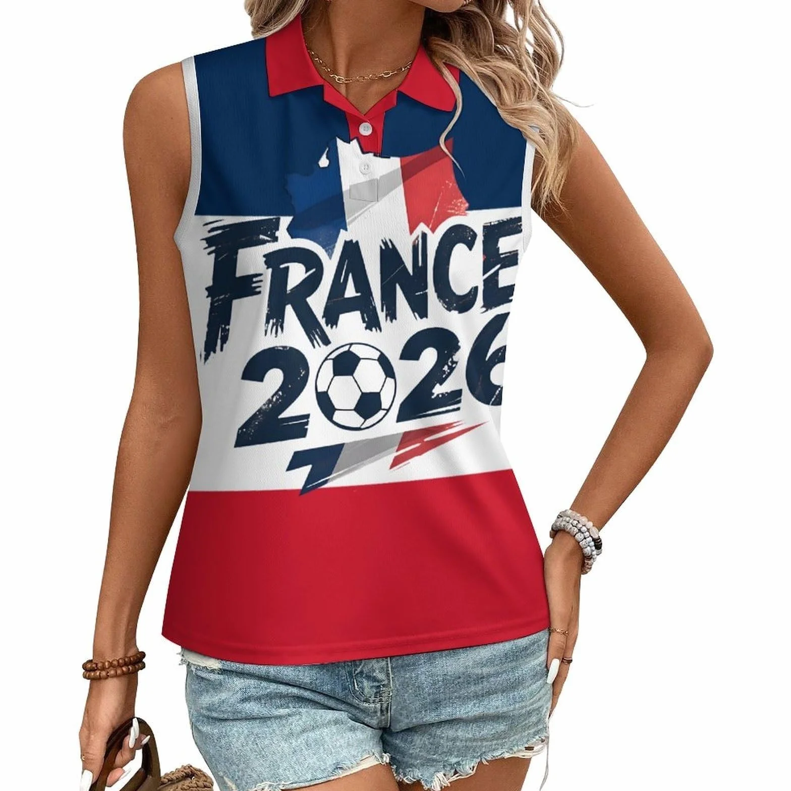 T-Shirt Hommes Coupe du Monde 2026 France Col Rond Imprimé Football Fan Manches Courtes Plusieurs Modèle