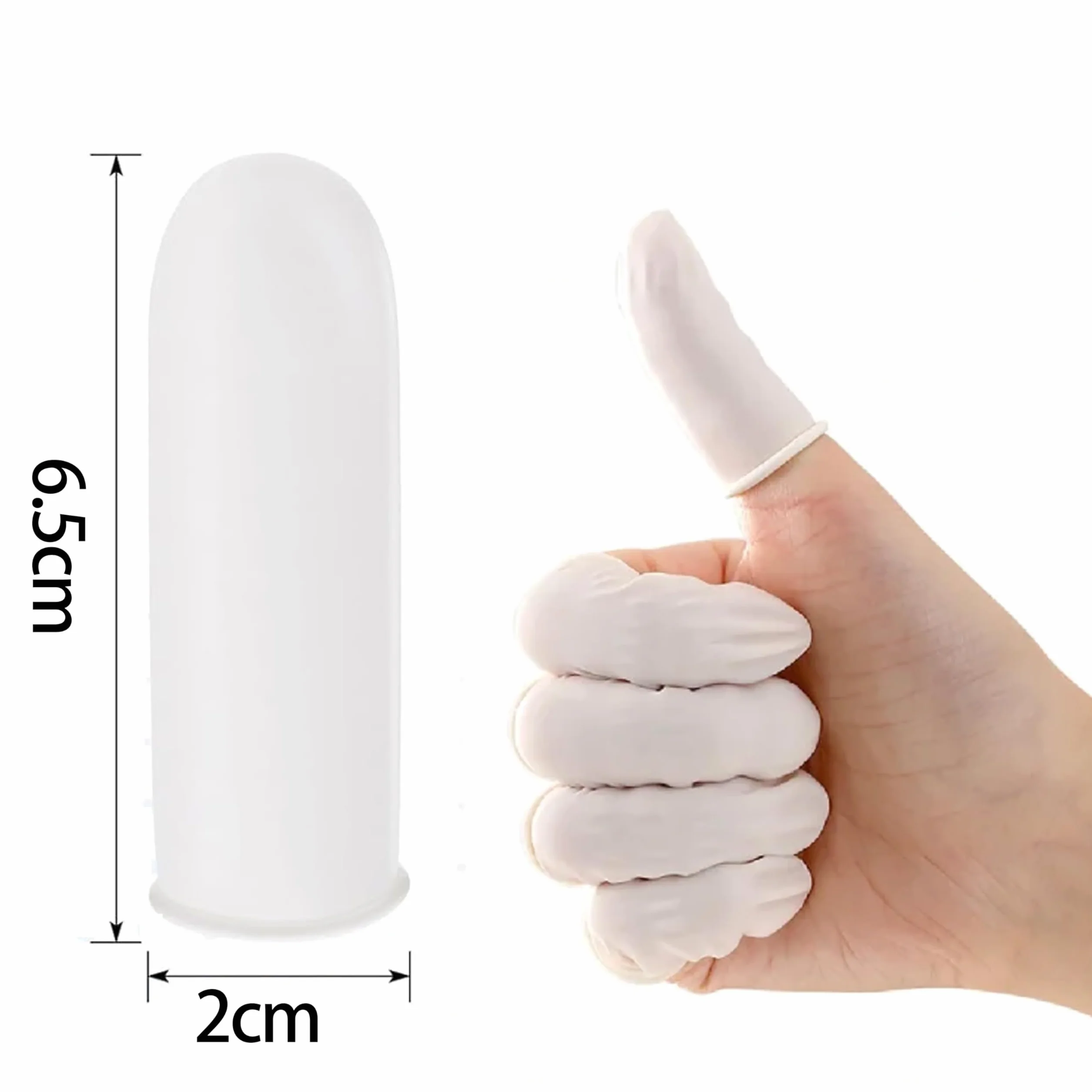 NIYATA 100pcs Silicone Finger Protectors, Latex Finger Cots, 6.5cm Anti-Slip Medical Finger Sleeves, Waterproof Oil Resistant