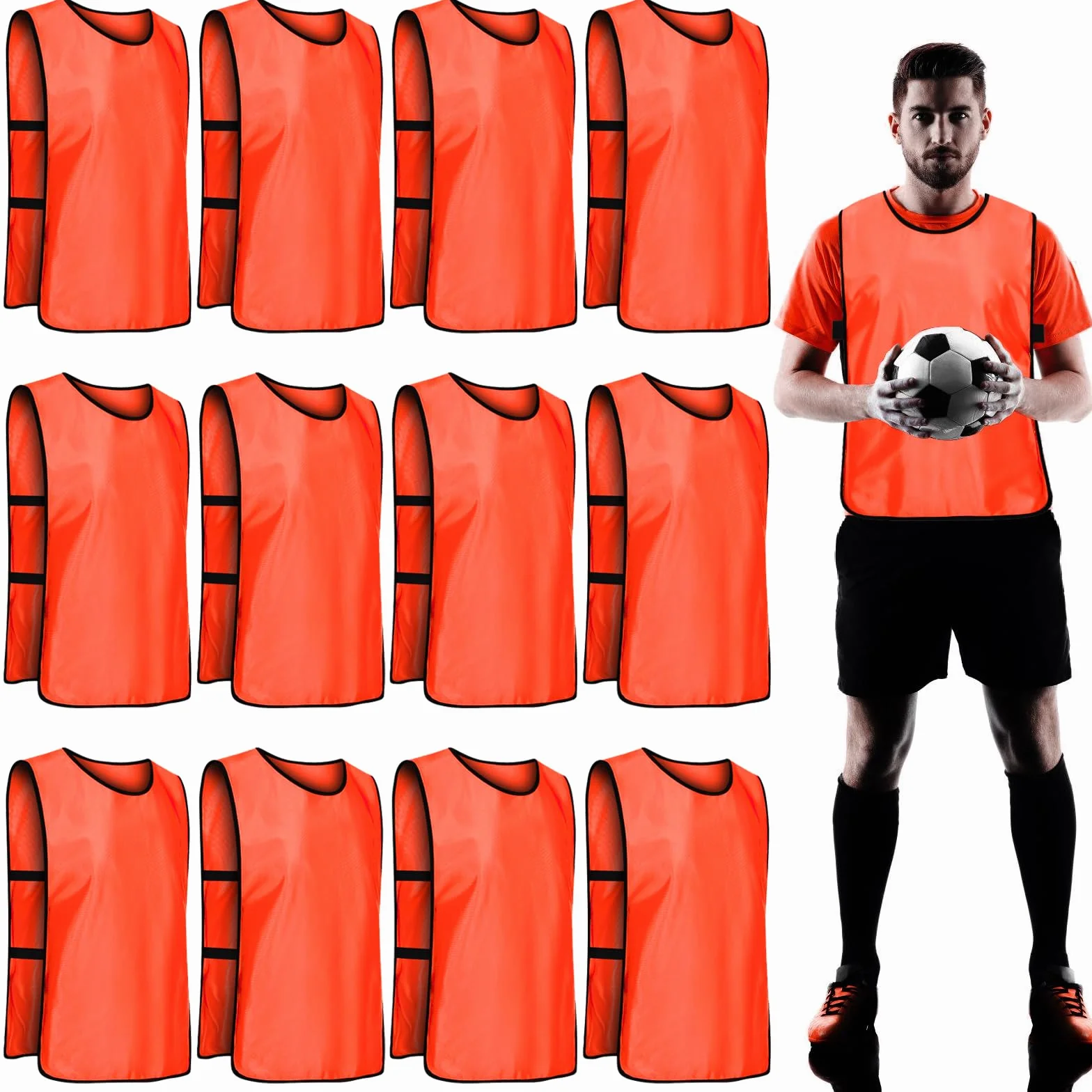 Maillots de football pour adultes 47 x 70 cm lot de 12 entraînement basketball sports en maille