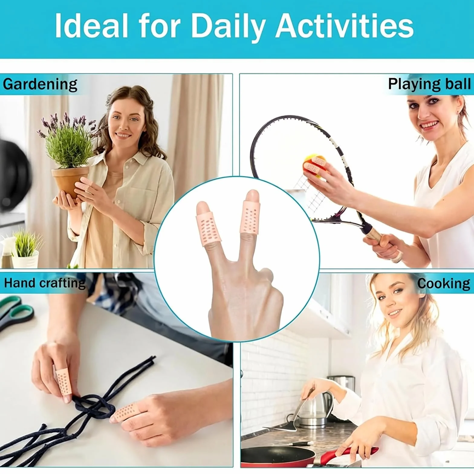 Doigtier Silicone 14 Pièces Protege Doigt Respirant Finger Sleeve Protection Crevasses Eczéma Arthrose Ampoules