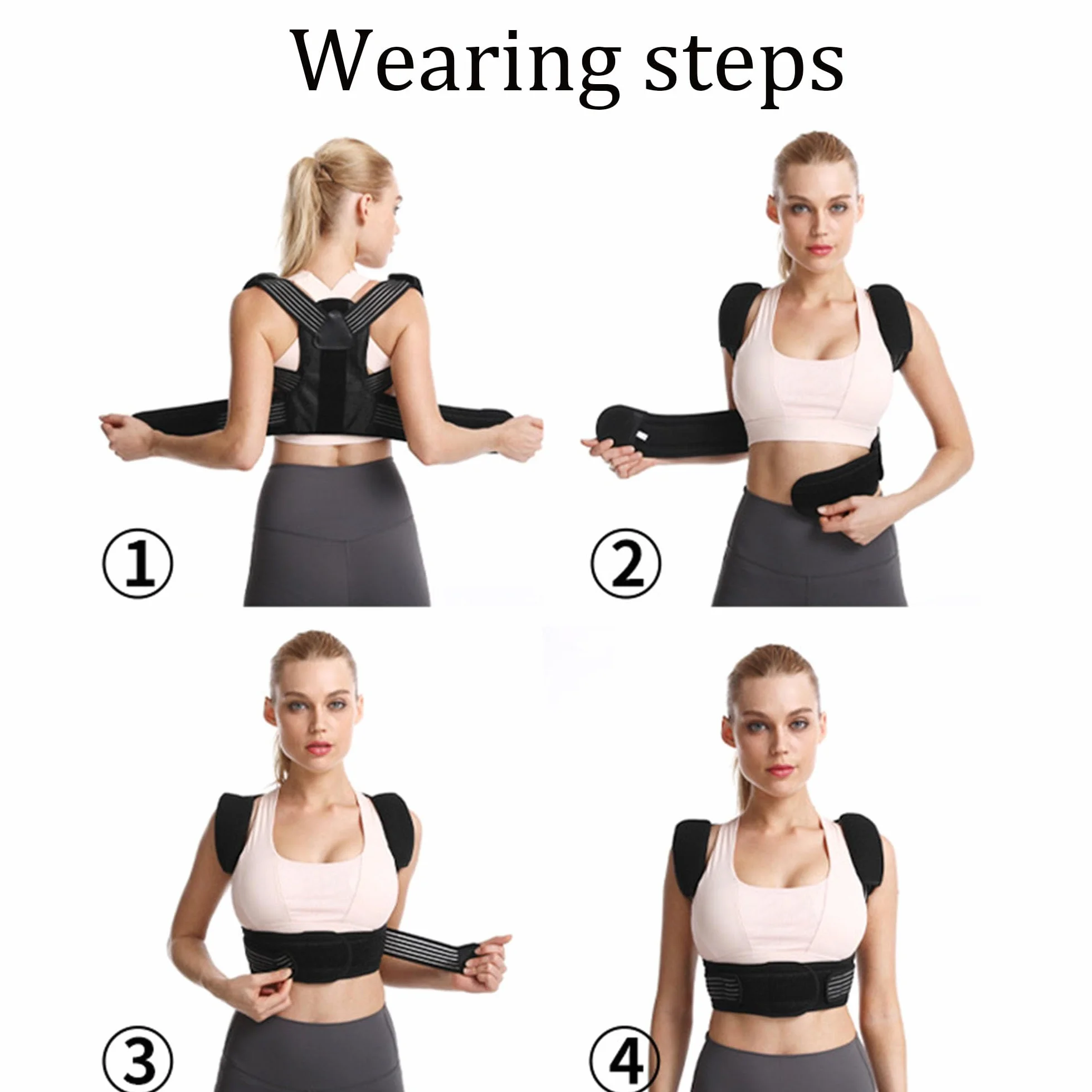 Correcteur de Posture Ajustable pour Enfants Homme Femme Soulage Douleurs Cervicales Dos Épaules S