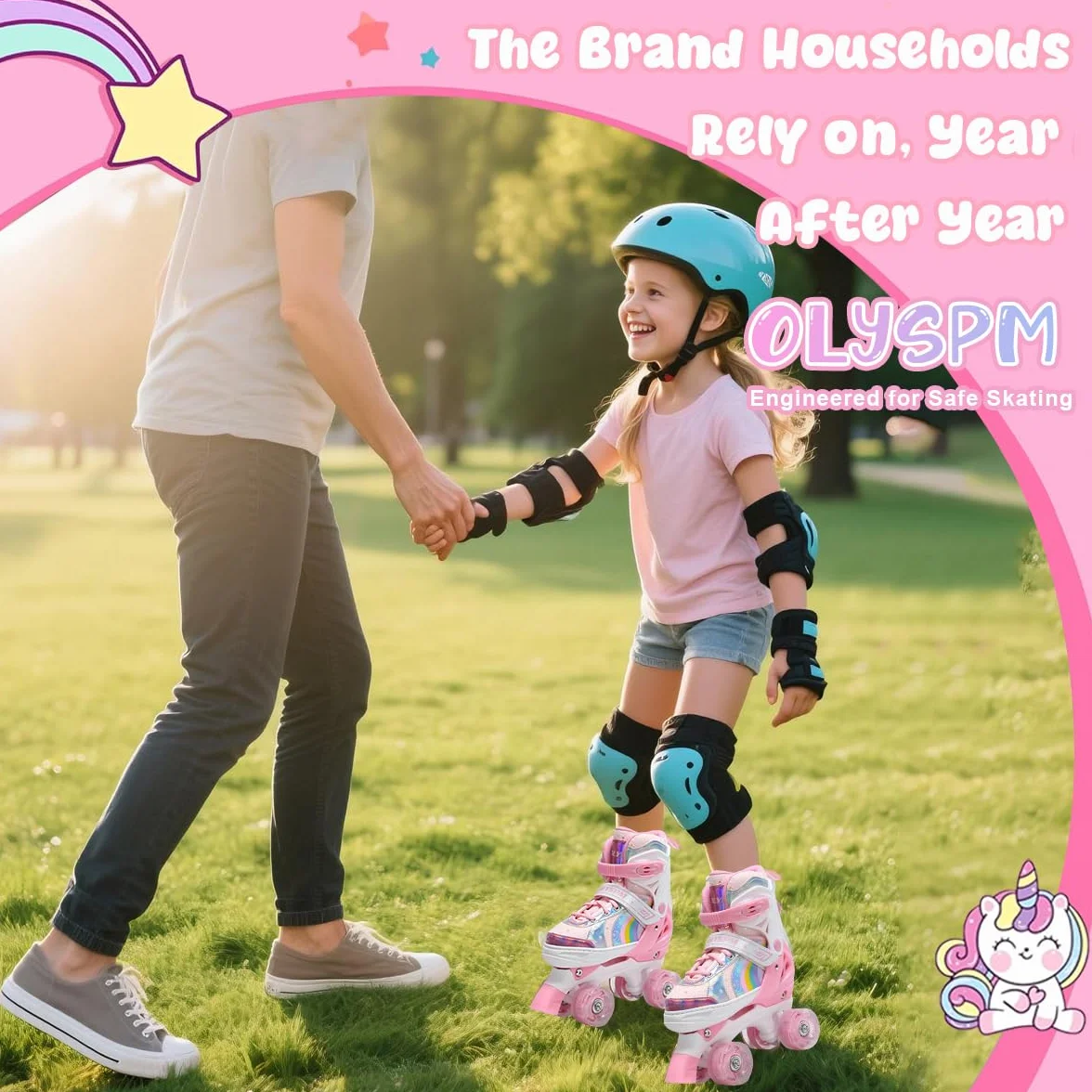 Patins à roulettes Enfants 8 Roues Lumineuses 4 Tailles réglables Patins Quatre Roues avec Sac