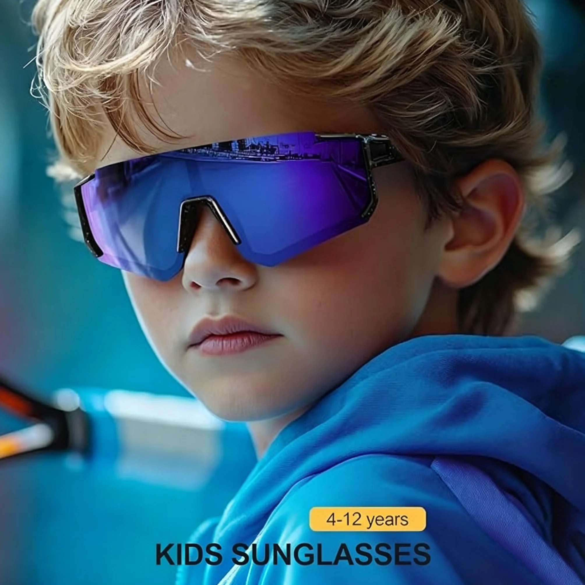 Lunettes de Cyclisme Enfants UV400 3 Paires Protection Soleil Sport Plein Air