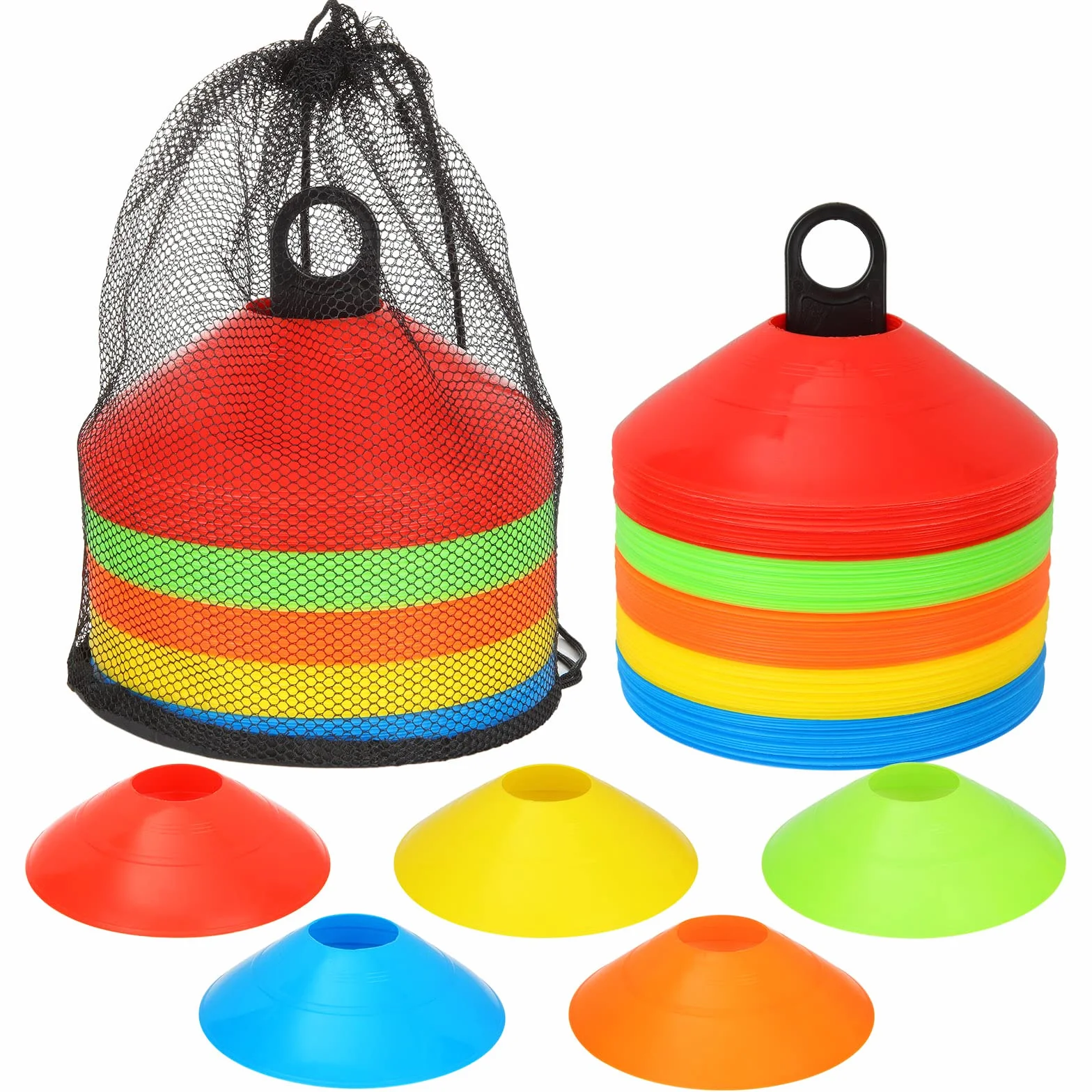 MIVIDE 100pcs Plots Sport 19x5cm Football Entrainement Cône de Disque pour Délimitation Marquage