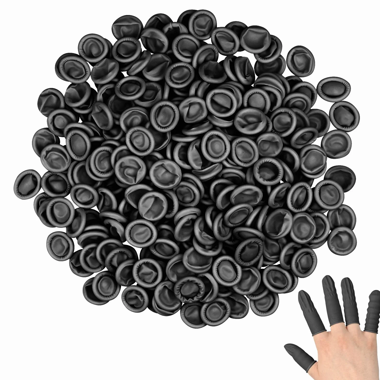 Protège Doigt en Latex 500 pièces Protection des Doigts Noir
