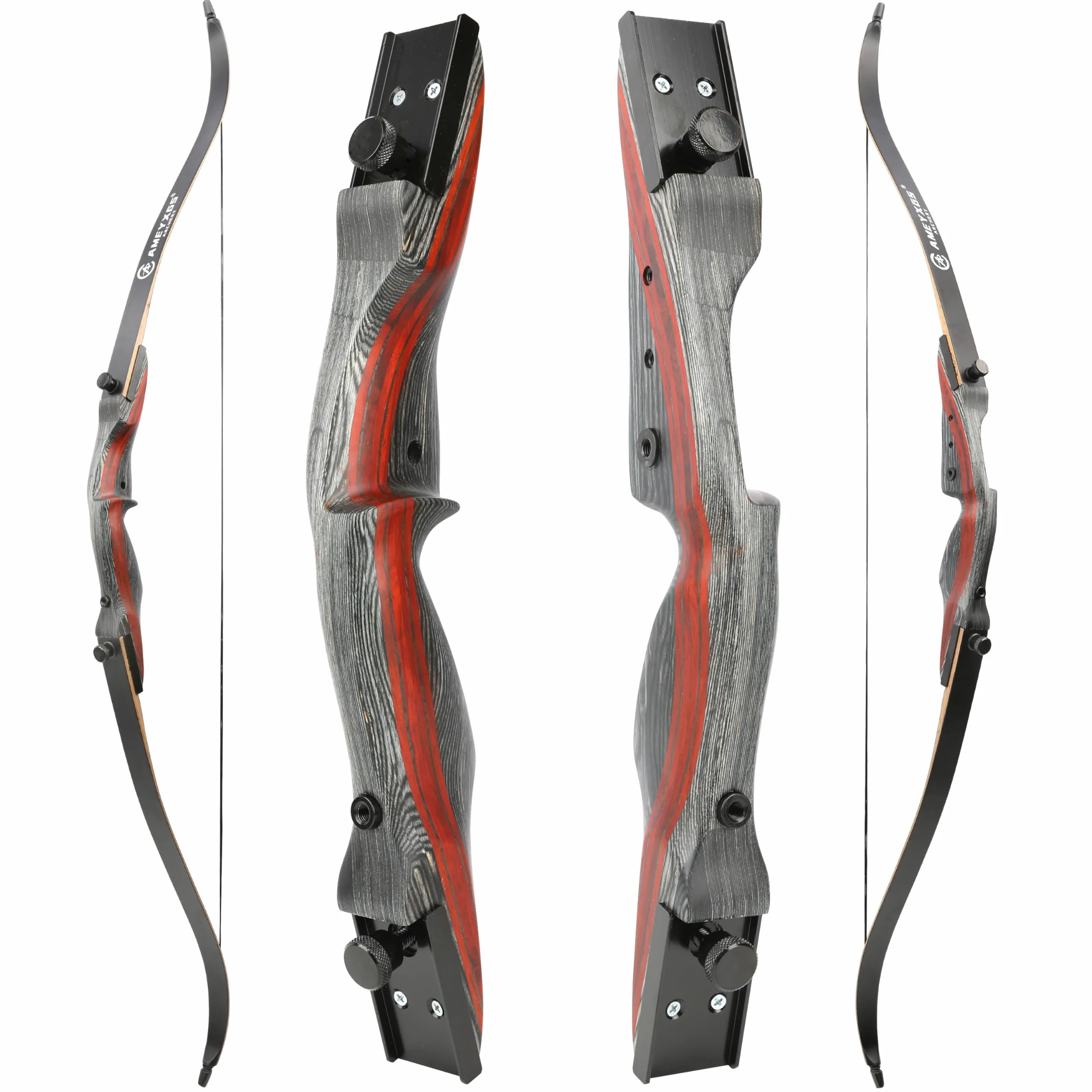 Arc recurve démontable 62" 20-44 LB Chasse Traditionnel Droitier Poignée 17 Pouces Tir à l'arc Plein air