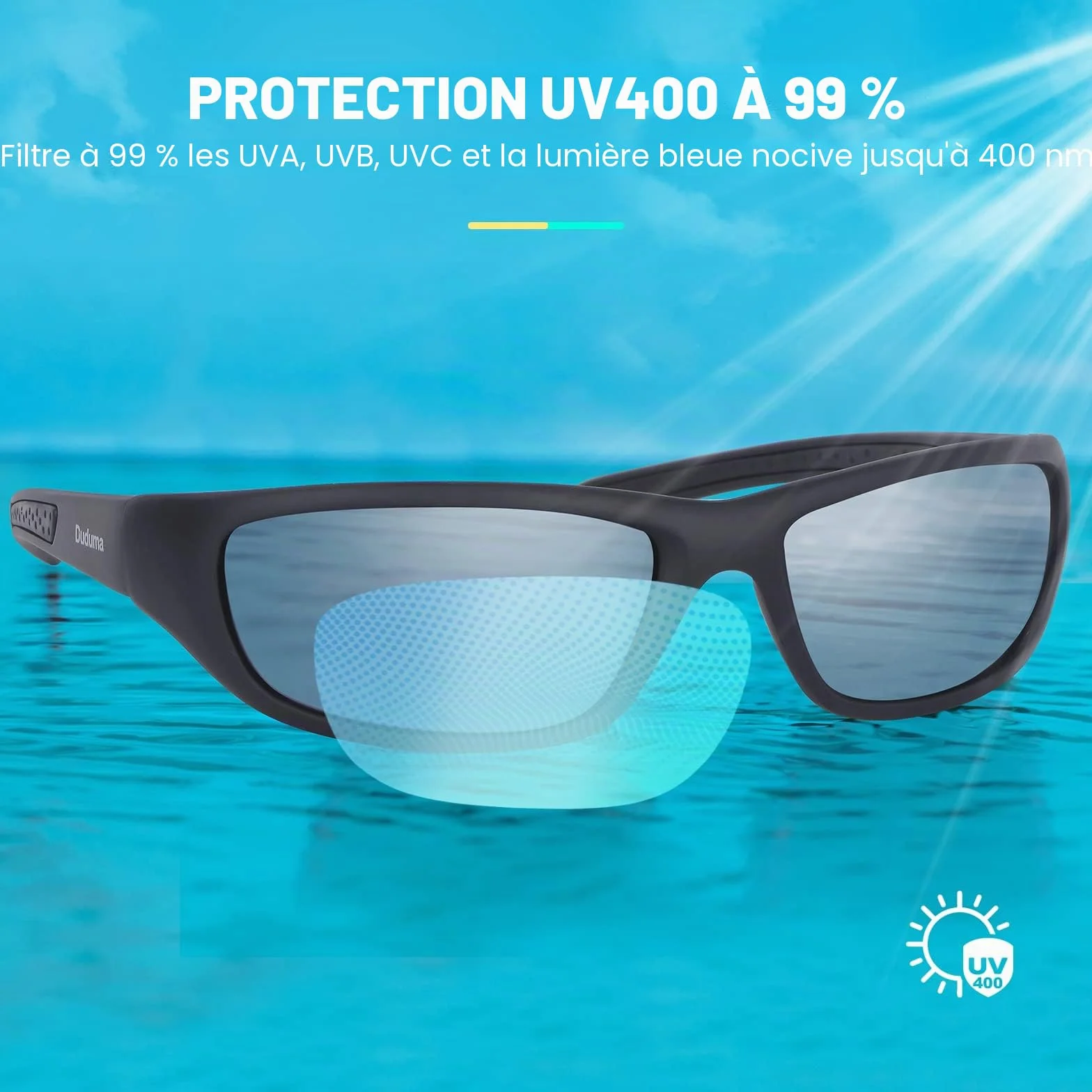 Duduma Lunettes de Soleil Polarisées Sports Ski Conduite Golf Cyclisme Tr8116